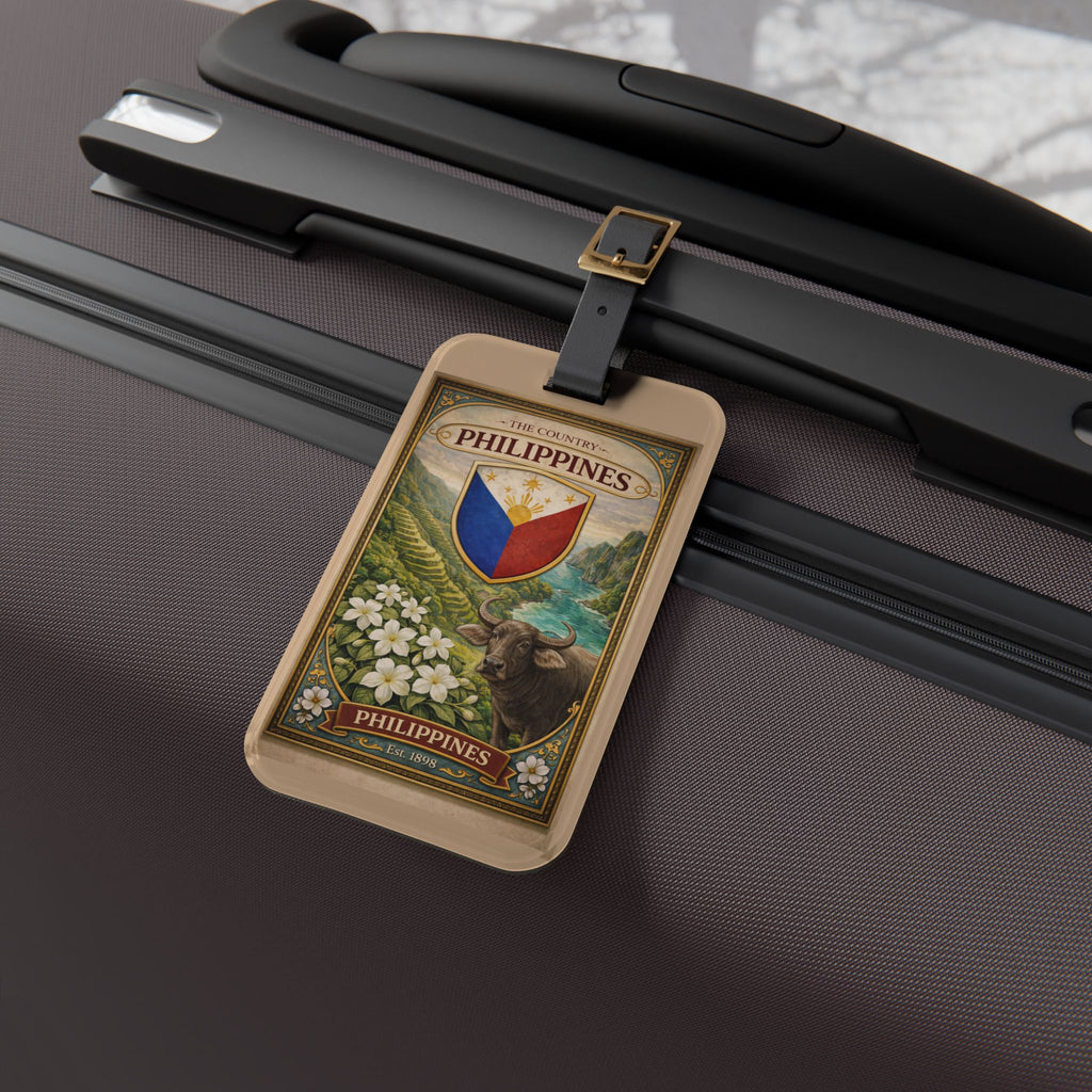 Philippines Crest Luggage Tag | Vintage Country Shield Travel Tag