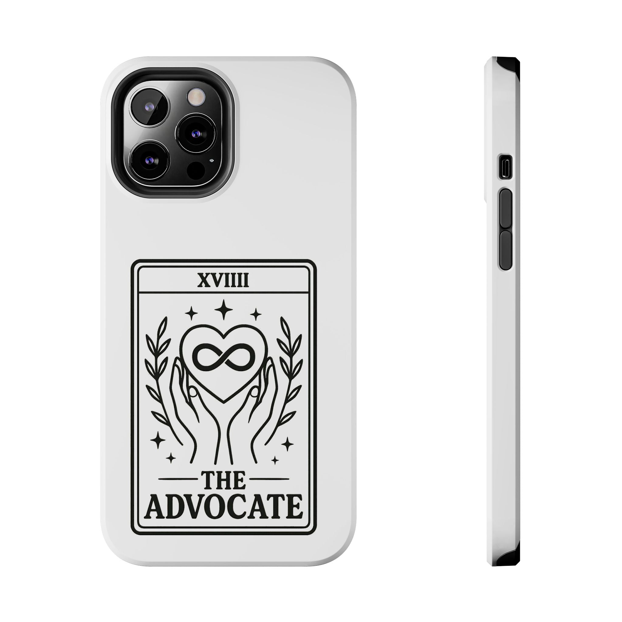 The Advocate tarot card Phone Case | infinity heart hands design