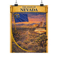 Nevada Vintage Travel Poster Matte Vertical Poster | Las Vegas State Flag