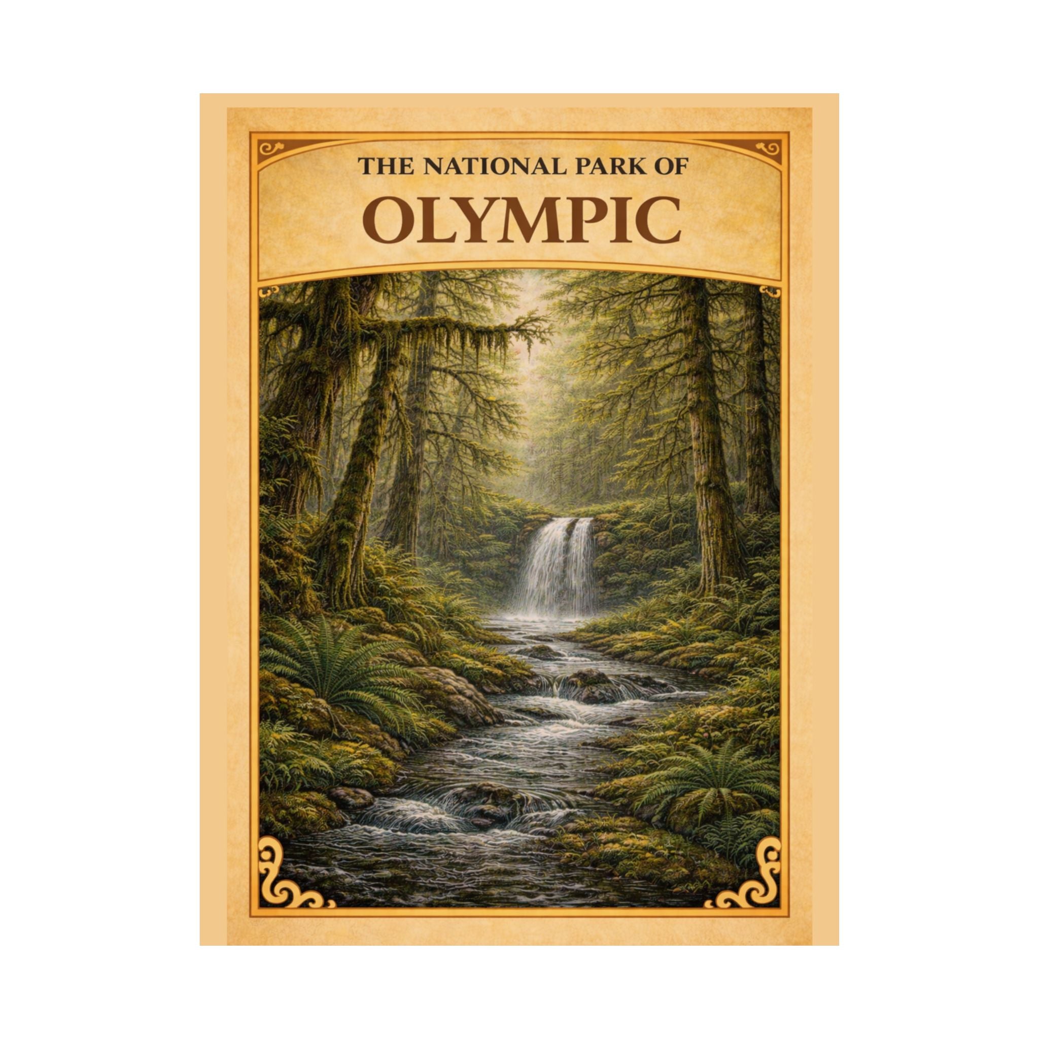 Olympic National Park Waterfall Poster | Matte Vertical Poster