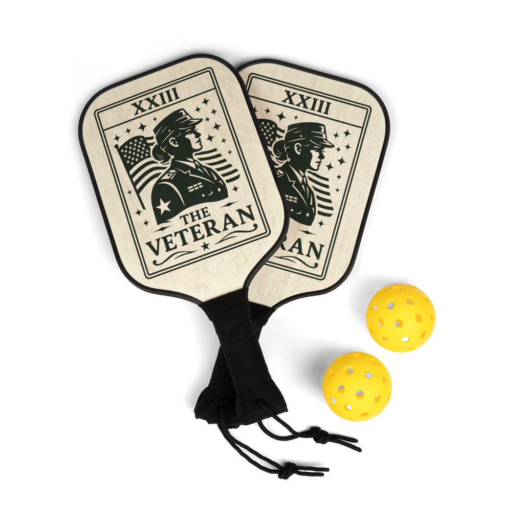 Veteran Soldier Illustration Pickleball Paddle | Patriotic Pickleball Kit