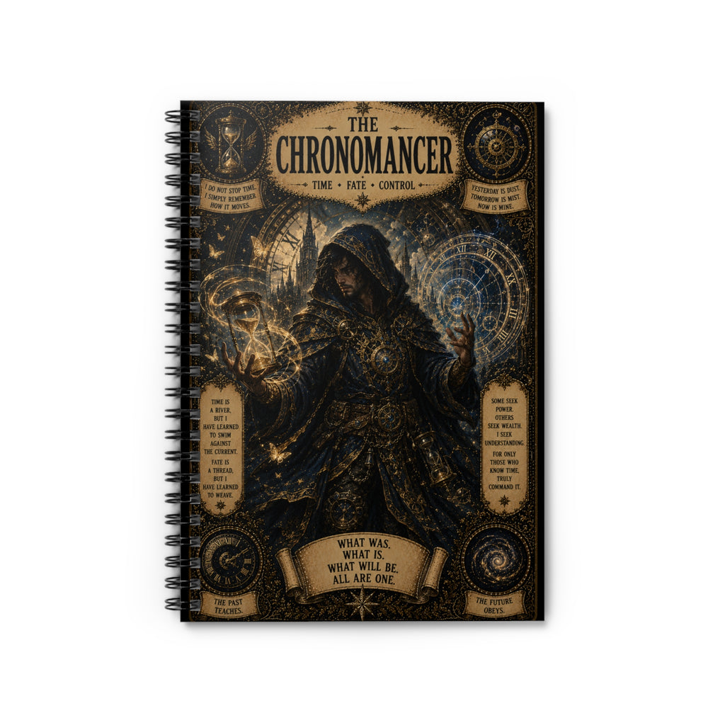 Chronomancer Time Mage Illustration Spiral Notebook | Ruled