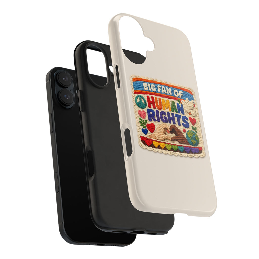 Big Fan of Human Rights Phone Case - Crochet Style Phone Case - Cute Activist Phone Case - Aesthetic Phone Case - Gift for Her