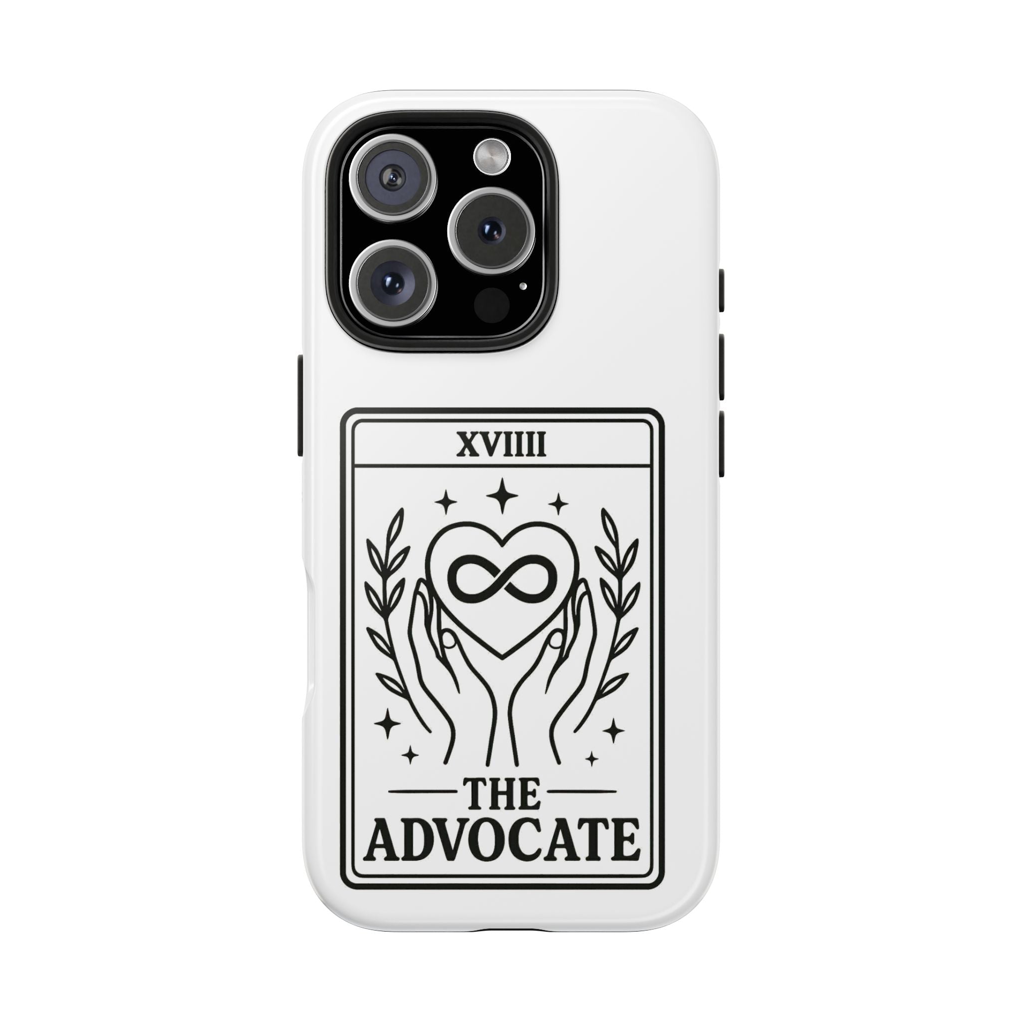 The Advocate tarot card Phone Case | infinity heart hands design