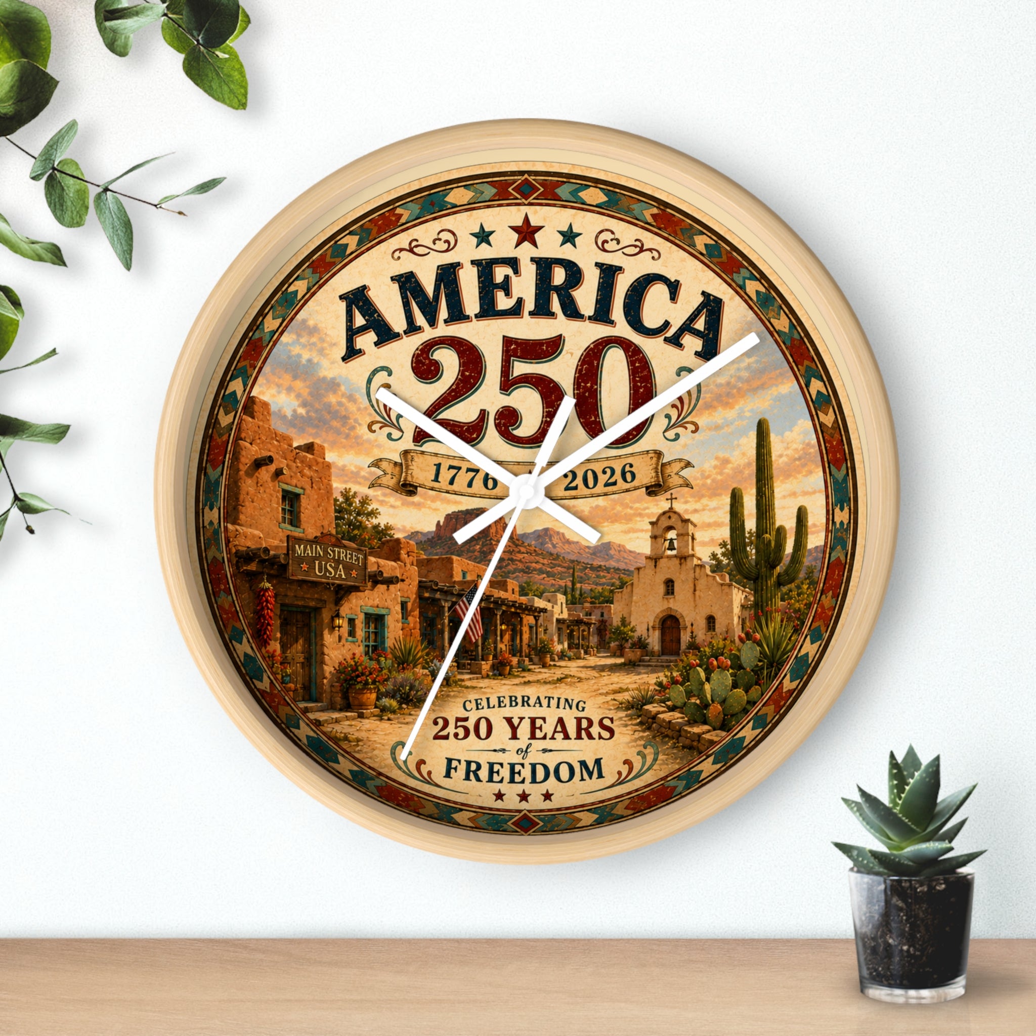 America 250 Anniversary Wall Clock | 1776-2026 Centennial Patriotic Clock