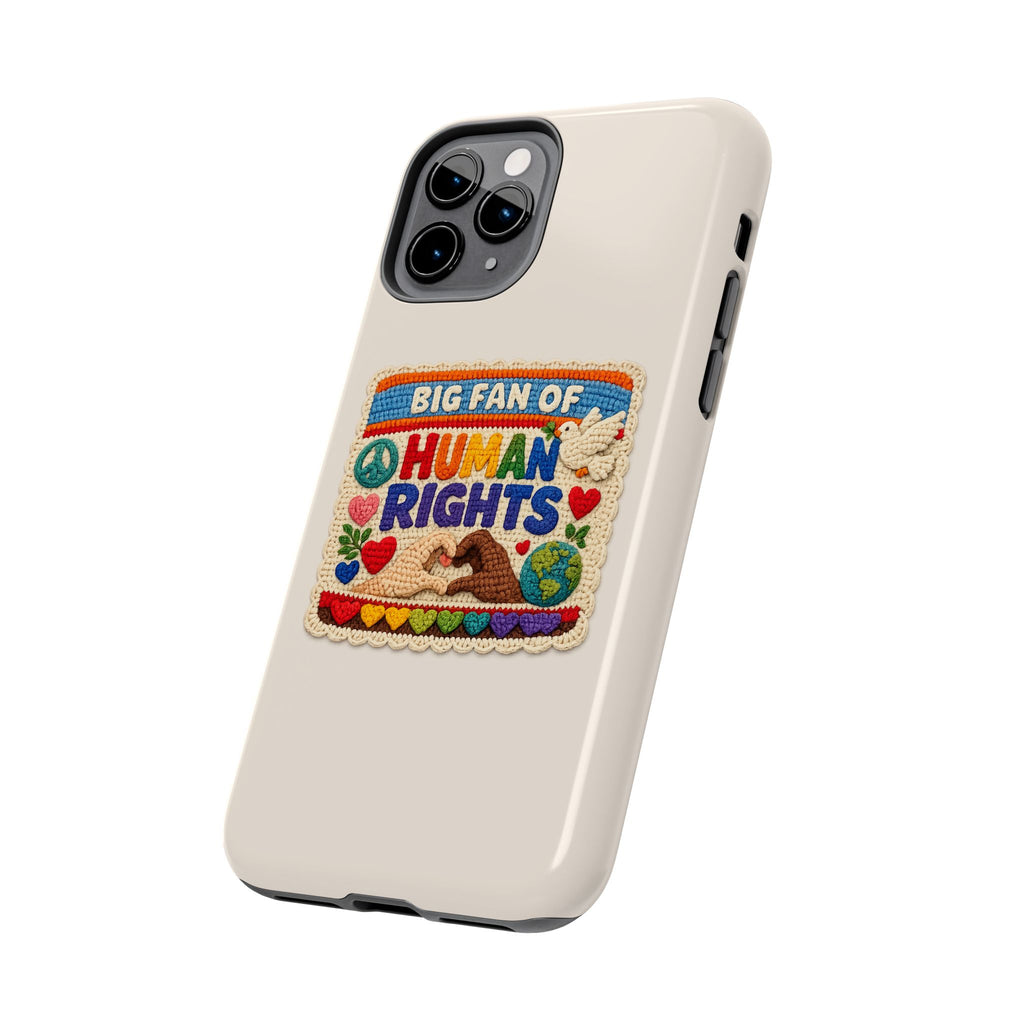 Big Fan of Human Rights Phone Case - Crochet Style Phone Case - Cute Activist Phone Case - Aesthetic Phone Case - Gift for Her