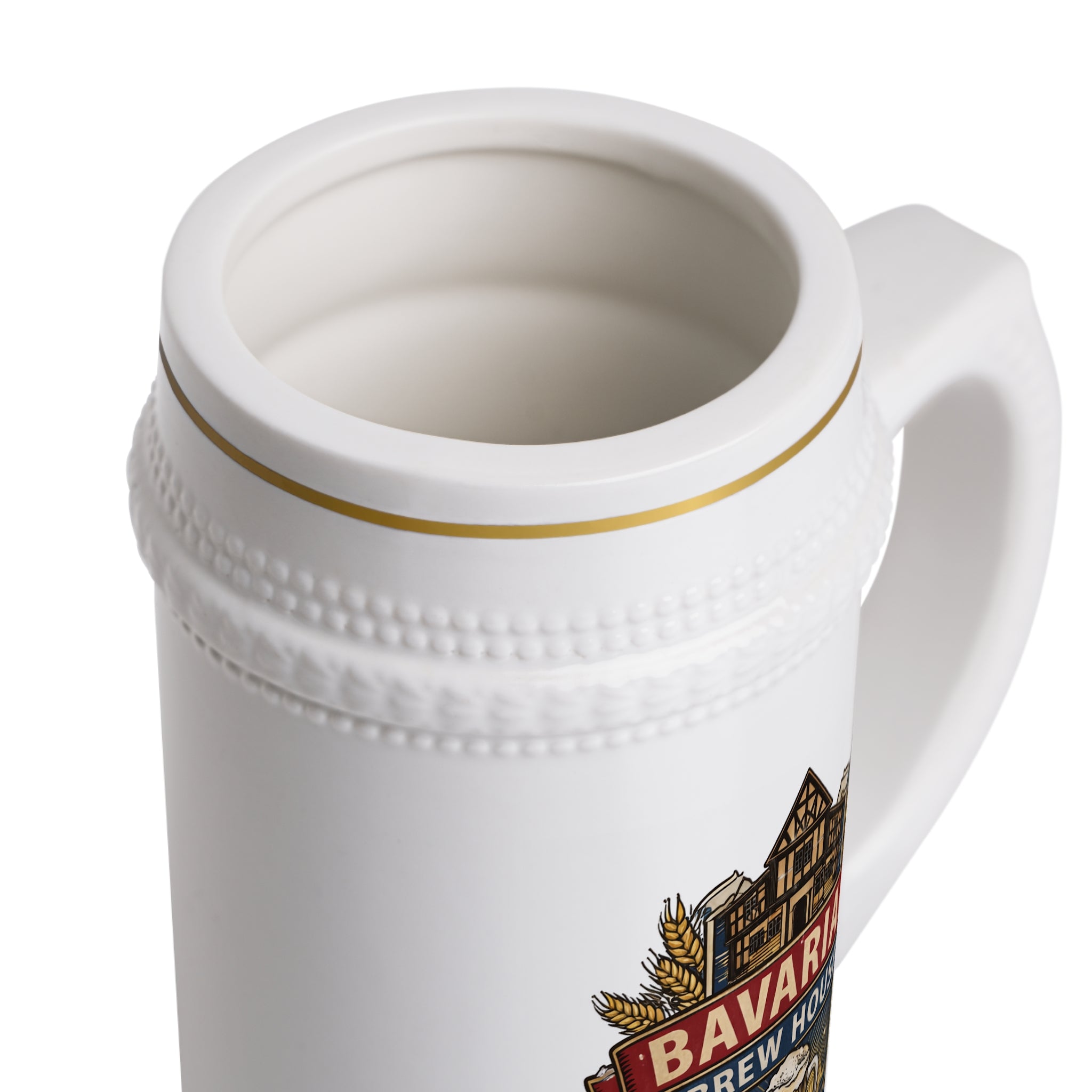 Bavarian Brew House Crest Beer Stein | Ceramic Oktoberfest Mug