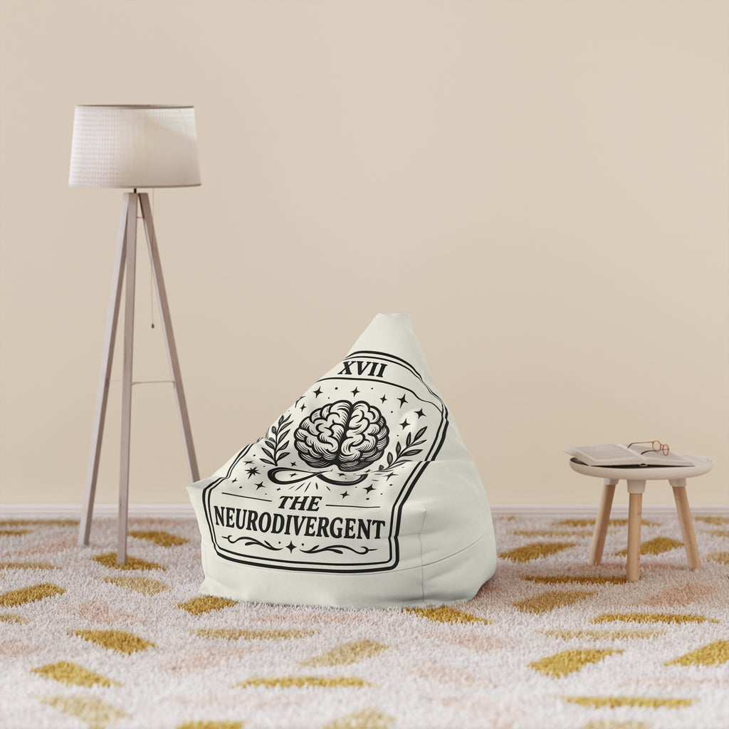 The Neurodivergent Bean Bag Chair Cover | Brain Tarot Illustration