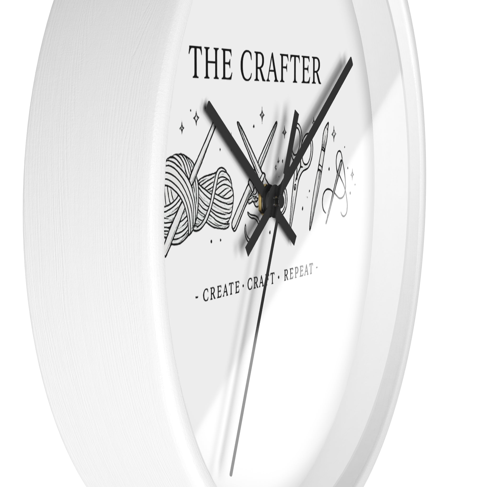 The Crafter yarn scissors art wall clock | Create Craft Repeat, Crafting decor