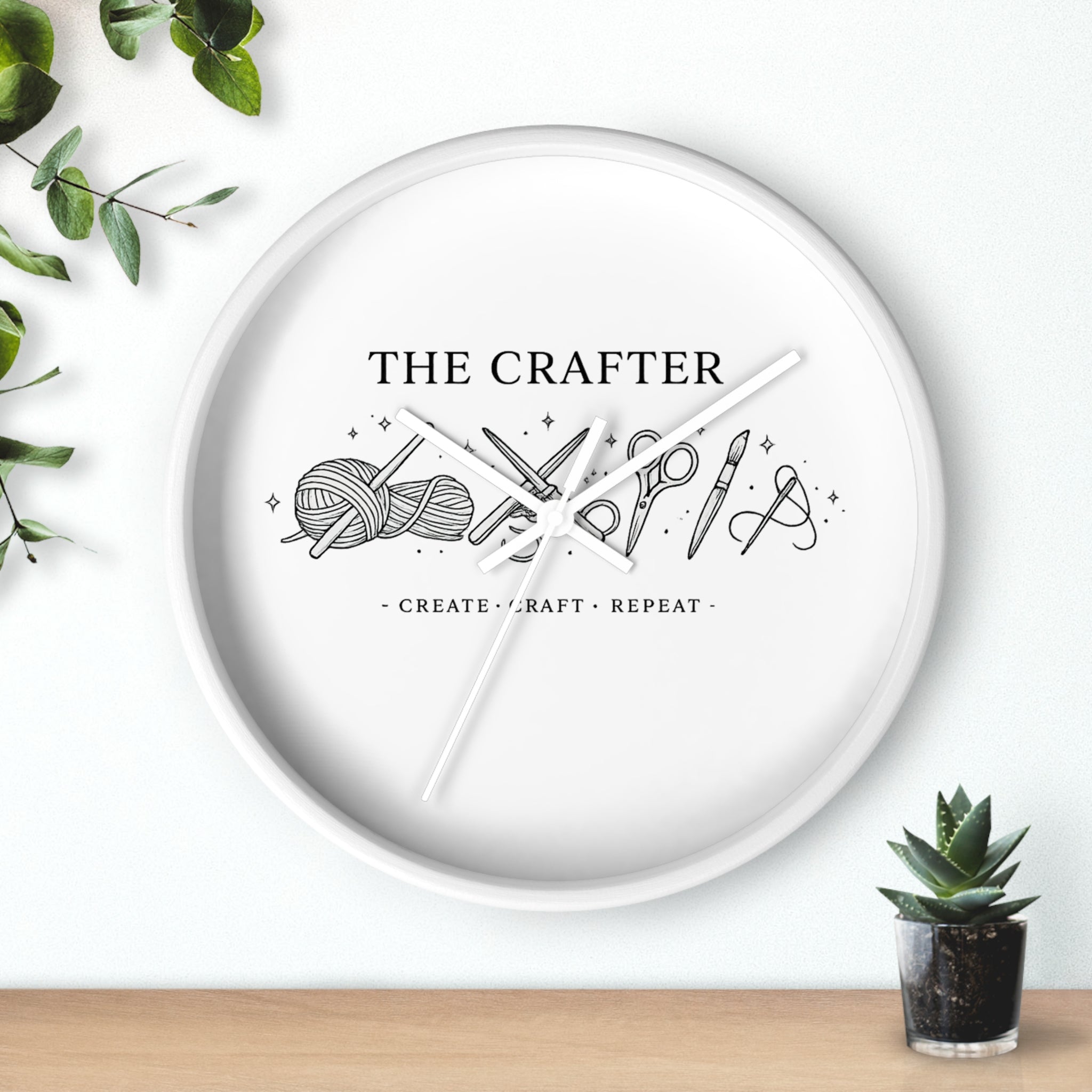 The Crafter yarn scissors art wall clock | Create Craft Repeat, Crafting decor