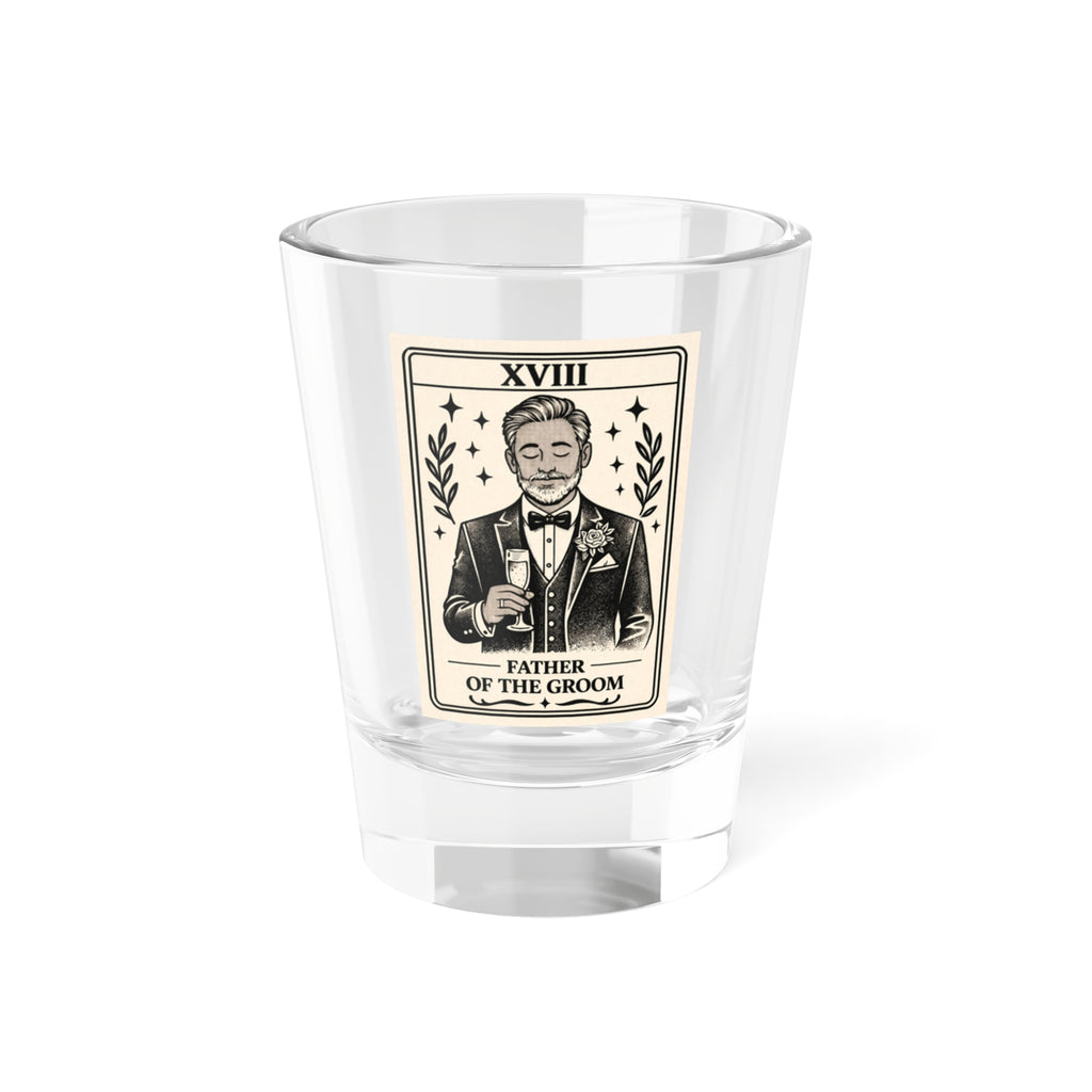 Father of the Groom Tarot Card Shot Glass | Wedding Barware, Groomsmen Toast