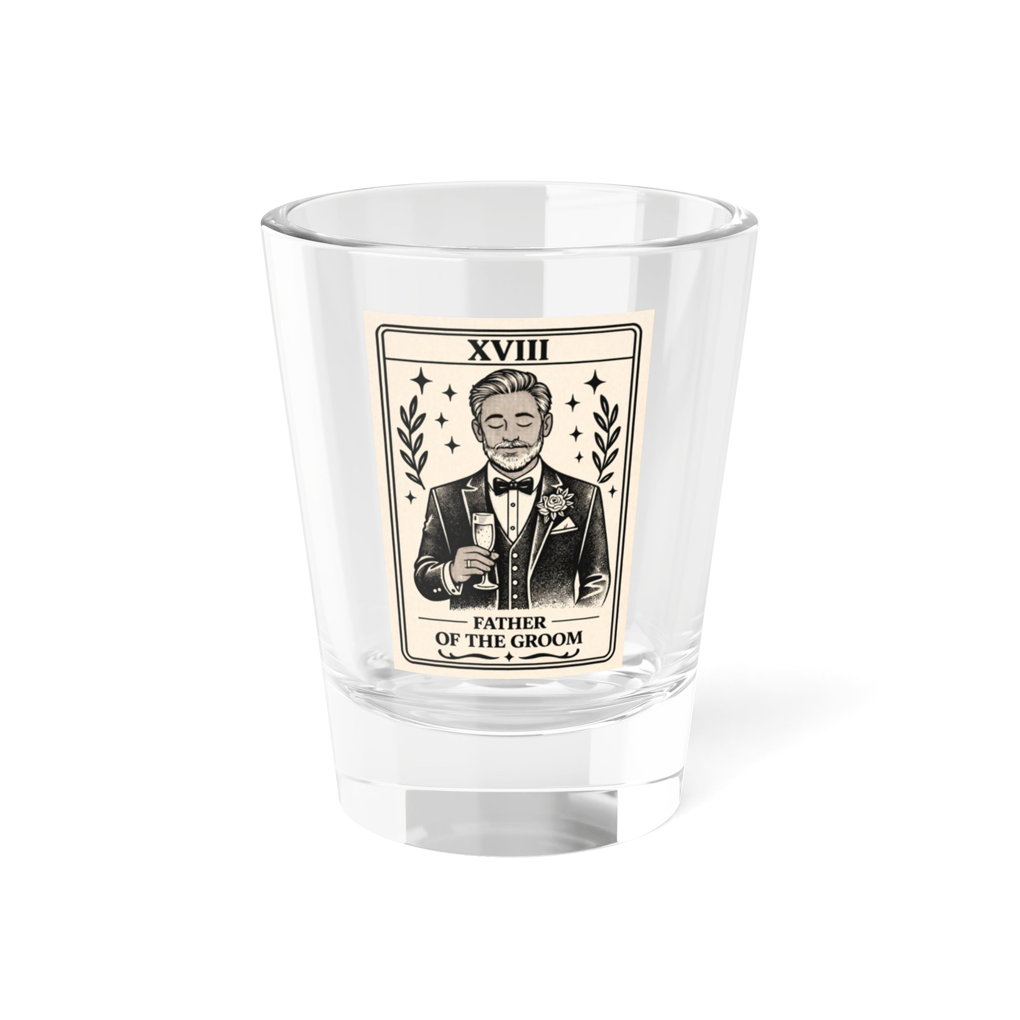 Father of the Groom Tarot Card Shot Glass | Wedding Barware, Groomsmen Toast