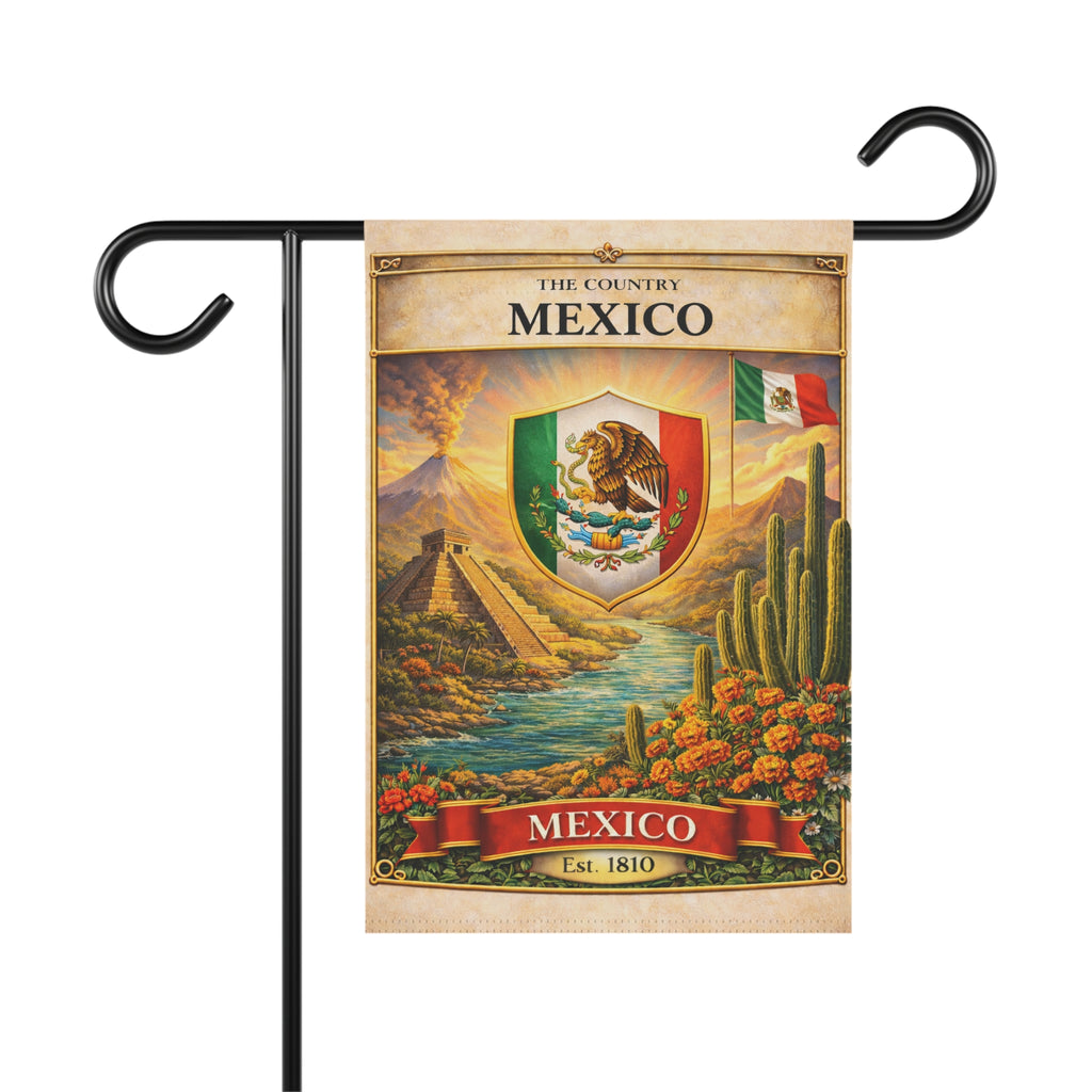 Mexico vintage crest garden flag | Garden Banner