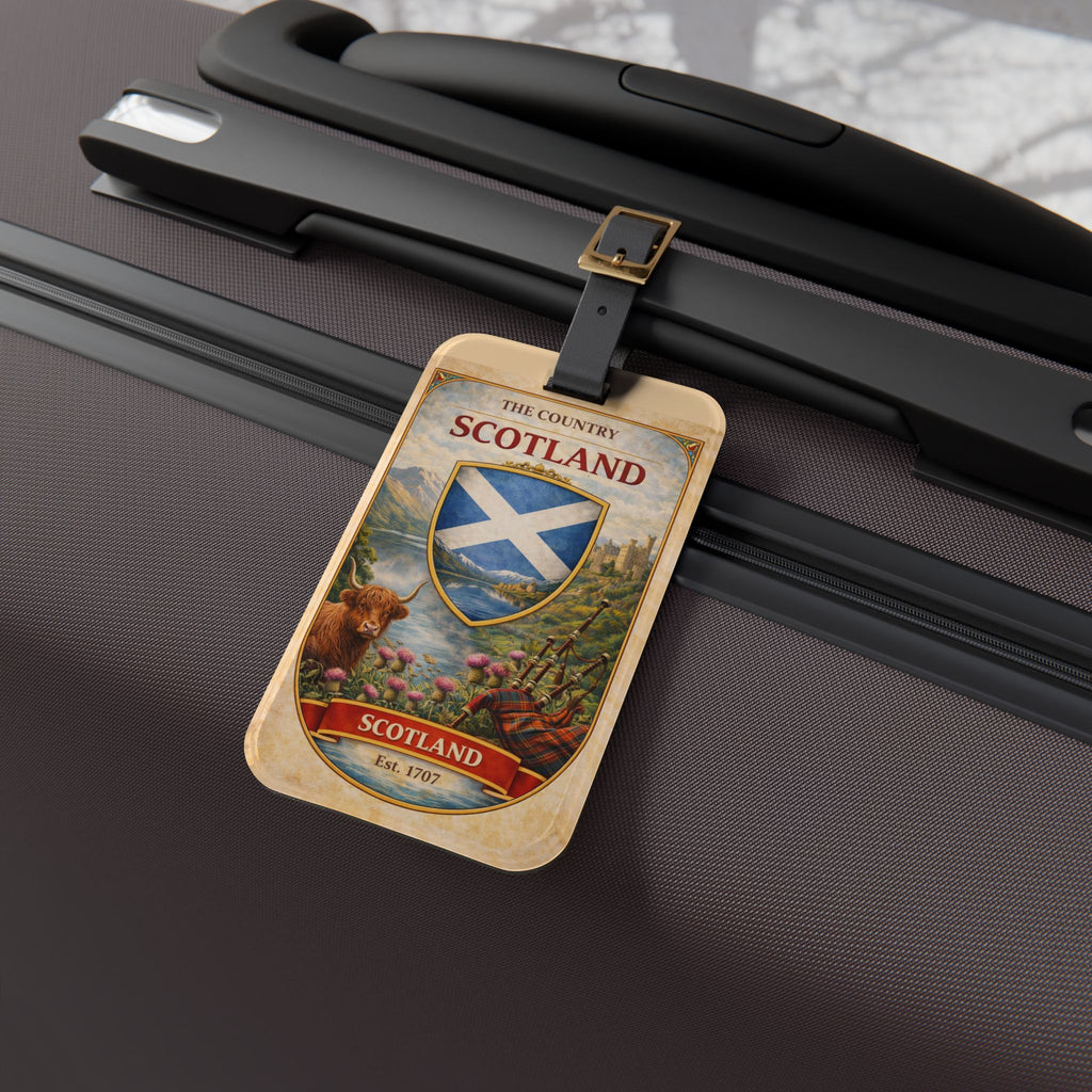 Scotland Crest Luggage Tag | Saltire Shield Travel ID