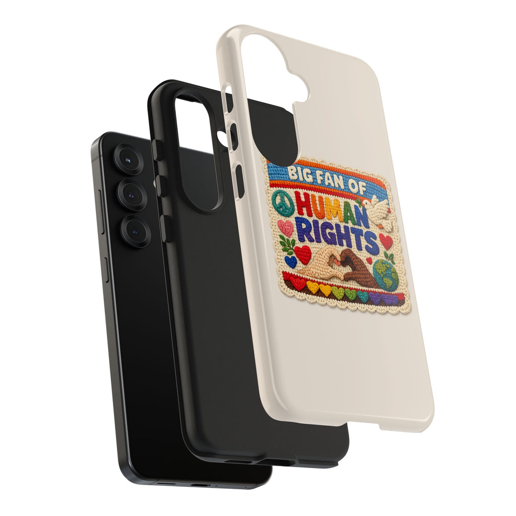 Big Fan of Human Rights Phone Case - Crochet Style Phone Case - Cute Activist Phone Case - Aesthetic Phone Case - Gift for Her