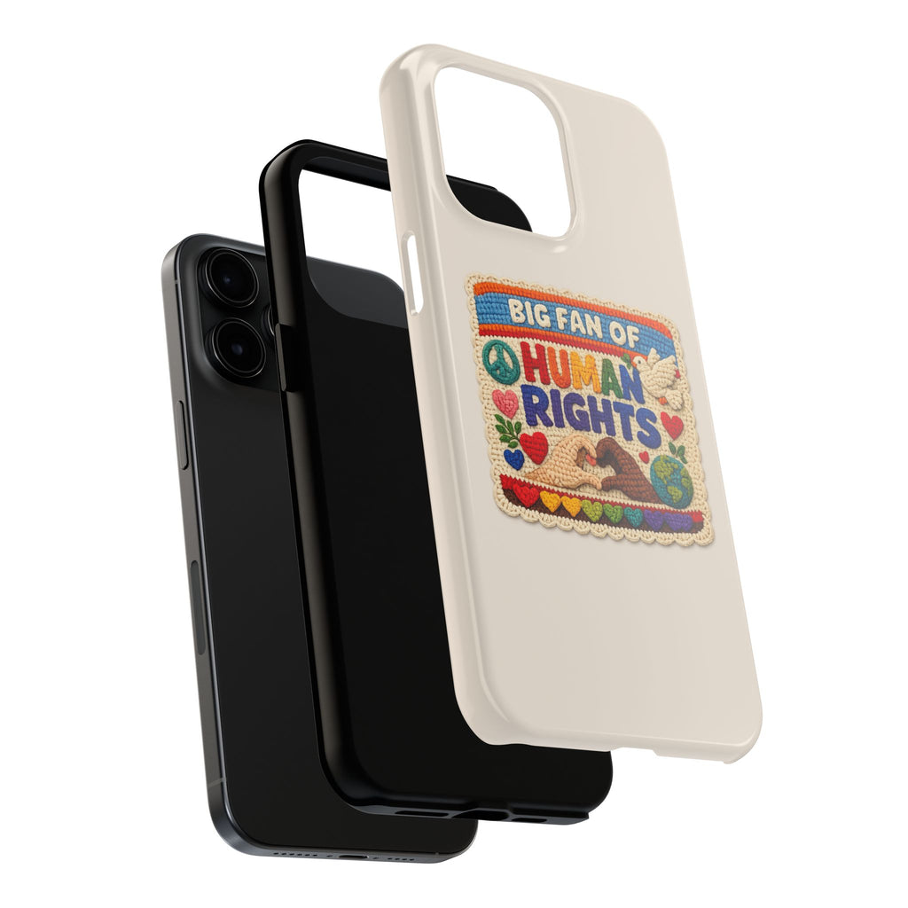 Big Fan of Human Rights Phone Case - Crochet Style Phone Case - Cute Activist Phone Case - Aesthetic Phone Case - Gift for Her