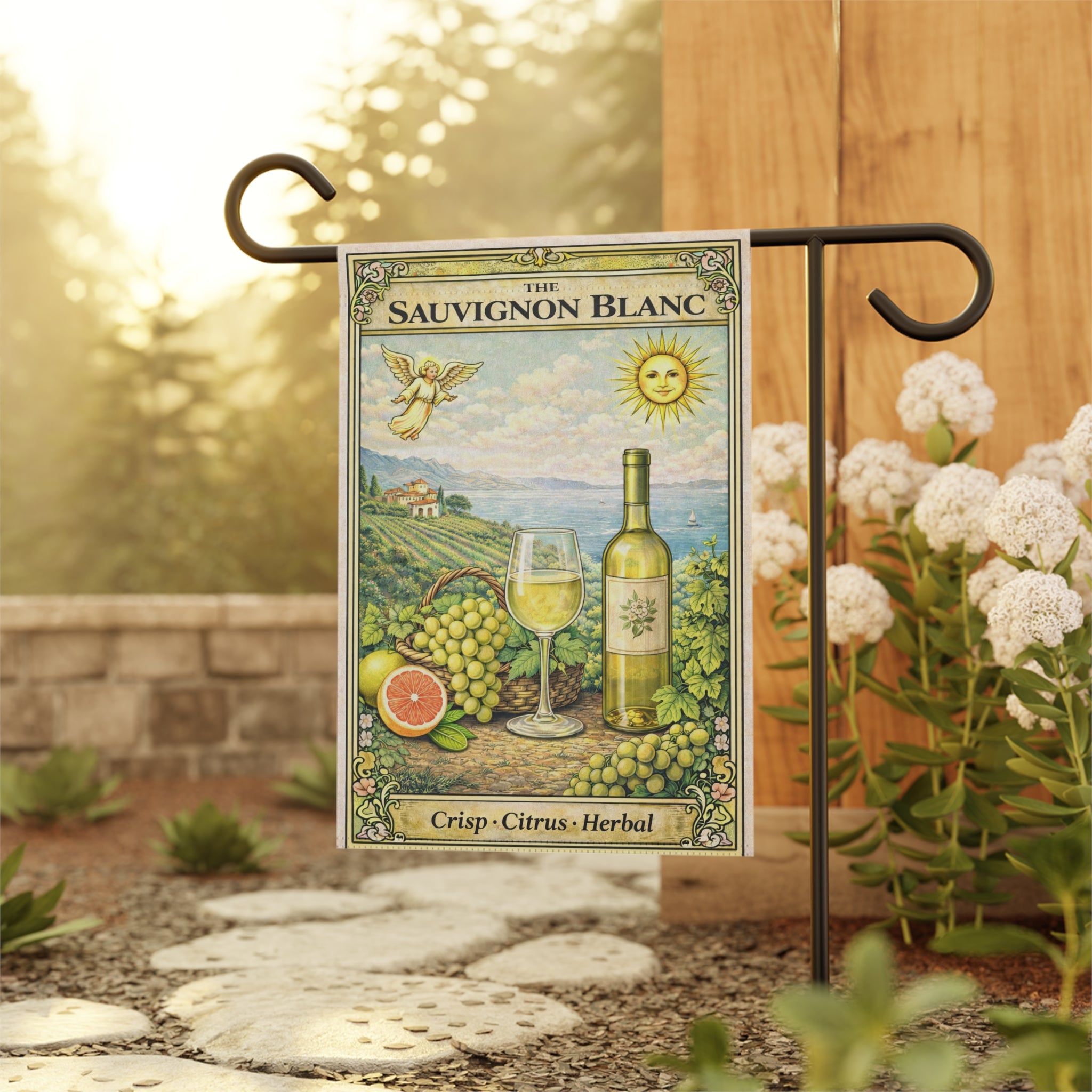 Sauvignon Blanc Wine Garden Banner | Citrus Vineyard House Flag