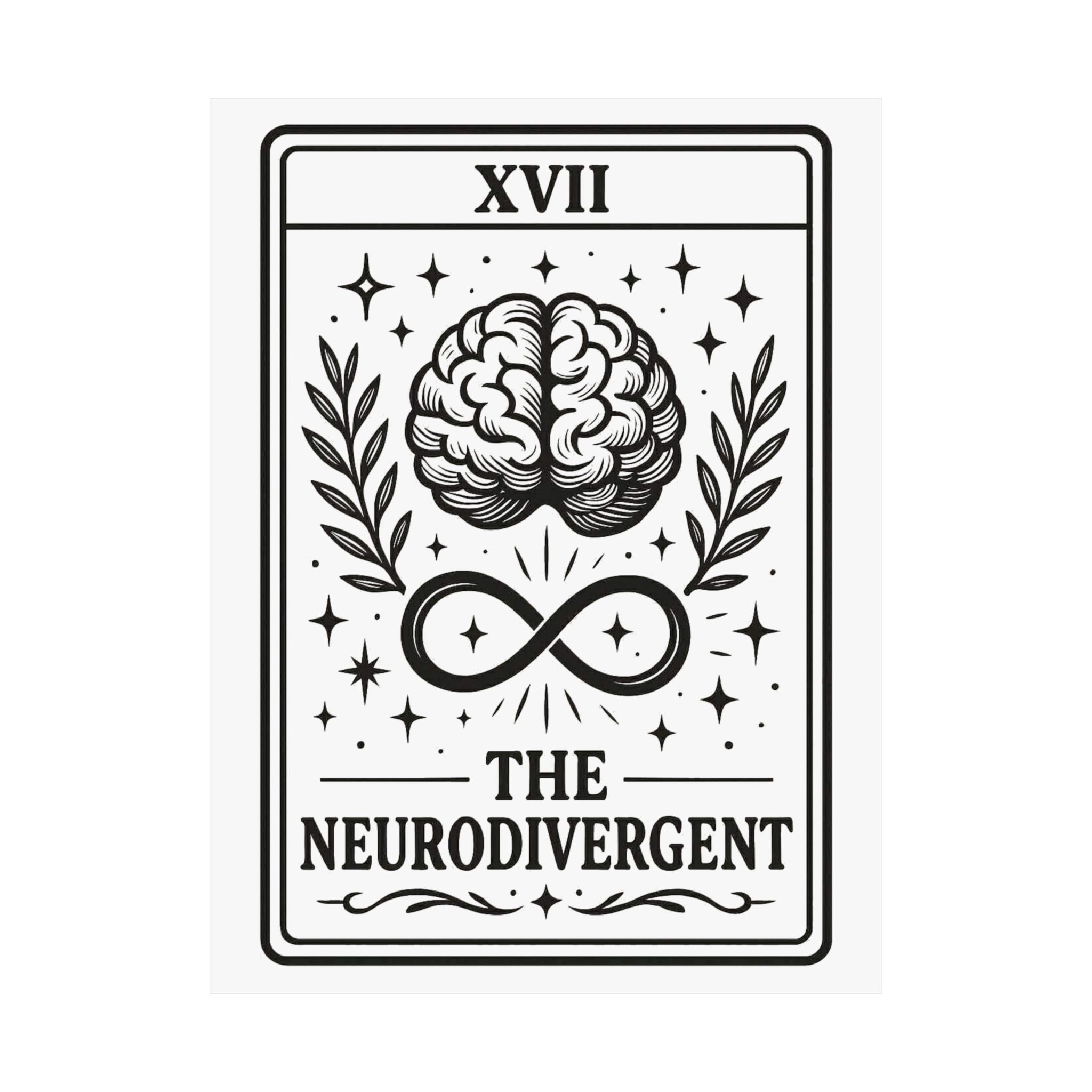 Neurodivergent Tarot Art Poster | Matte Vertical Poster