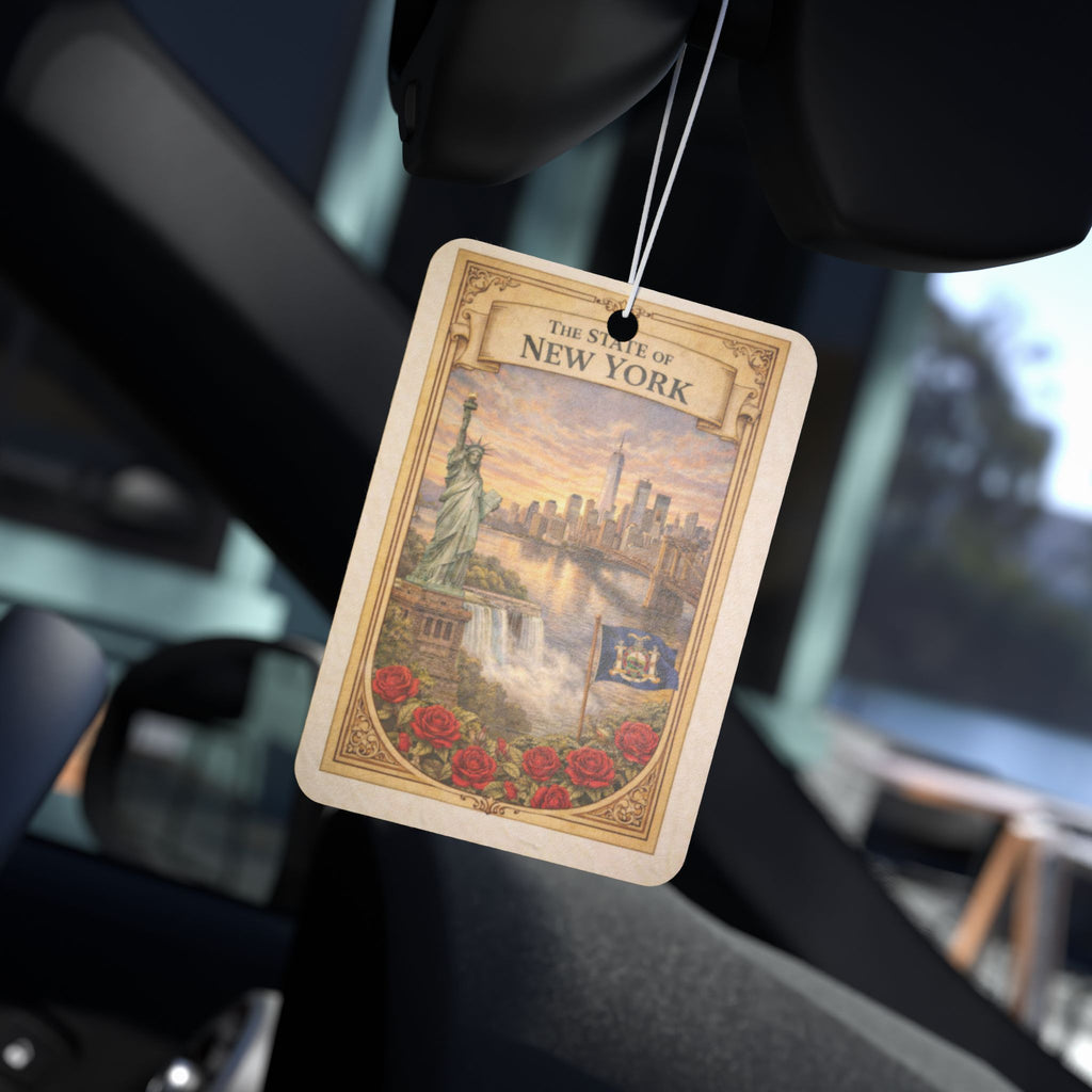 New York Car Air Freshener, NY State Gift, Travel Car Freshener, Hanging Car Decor, Road Trip Gift, New York Souvenir, Scented Car Charm