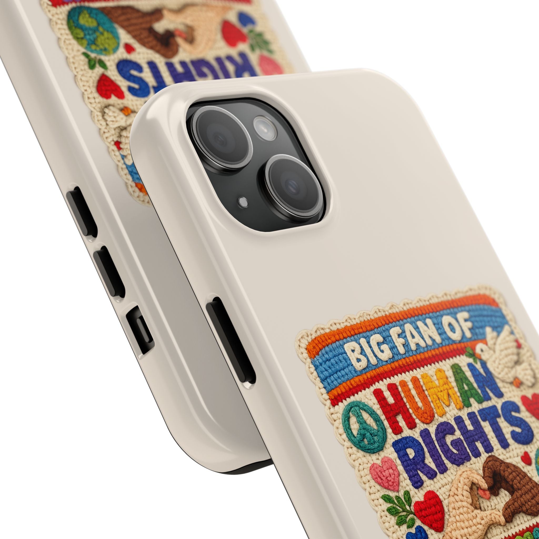 Big Fan of Human Rights Phone Case - Crochet Style Phone Case - Cute Activist Phone Case - Aesthetic Phone Case - Gift for Her