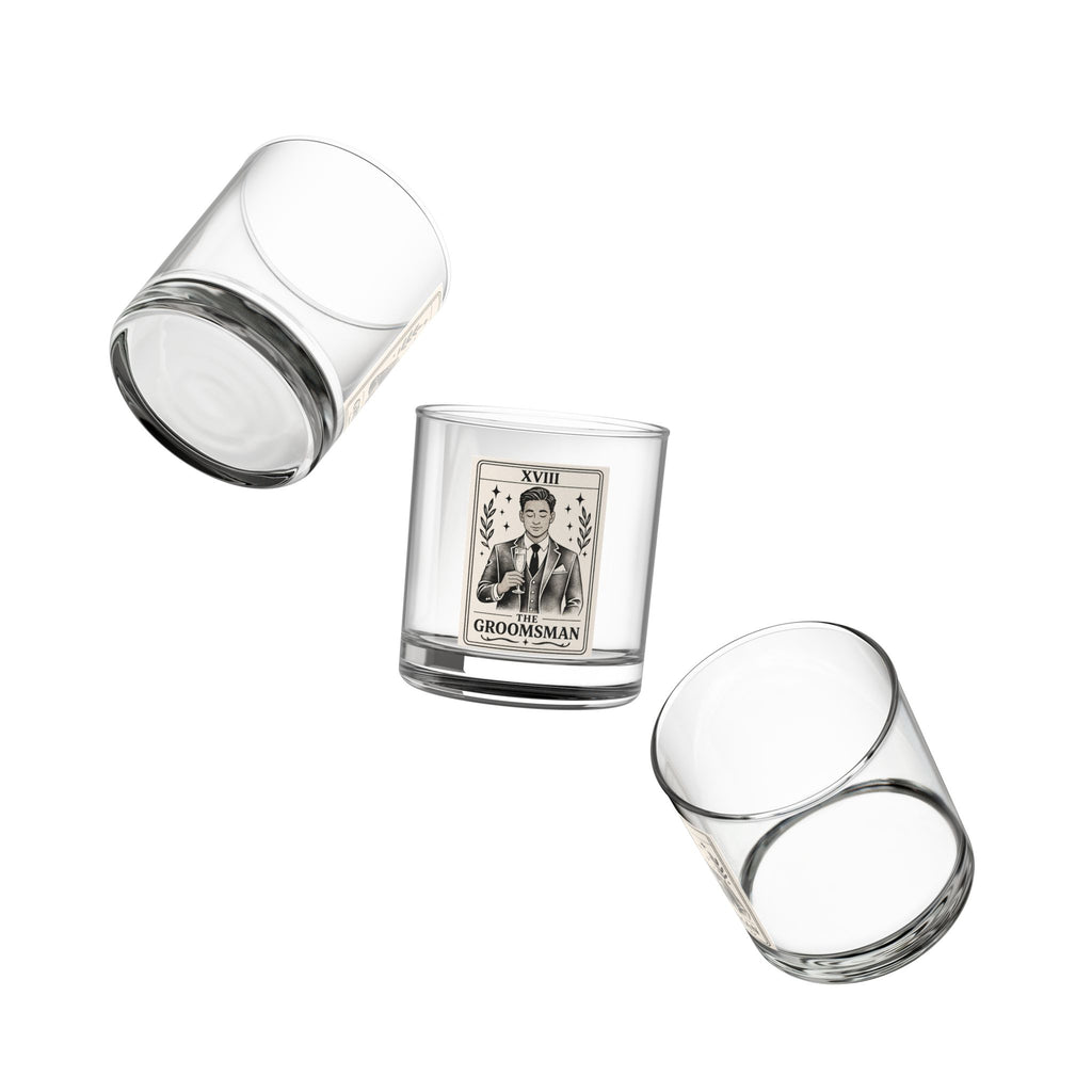The Groomsman Tarot Card Rocks Glass | 10oz Whiskey Glass