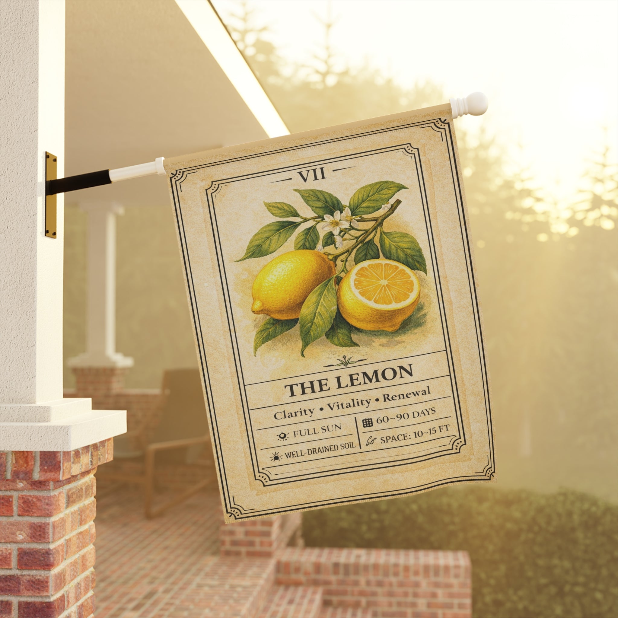 Vintage Lemon Botanical Garden Banner | House Flag