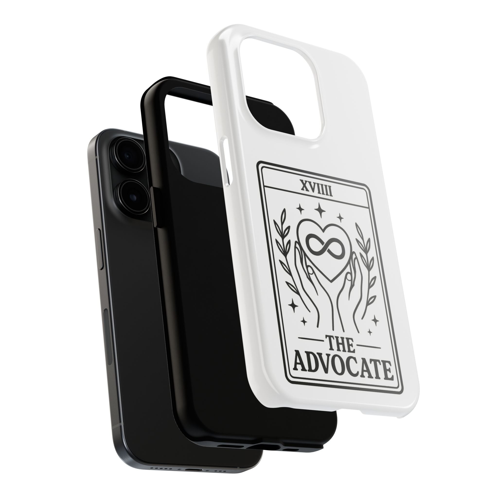 The Advocate tarot card Phone Case | infinity heart hands design