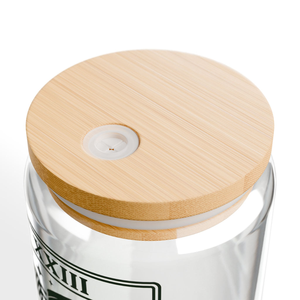The Veteran sipper glass | 16oz glass jar tumbler with straw