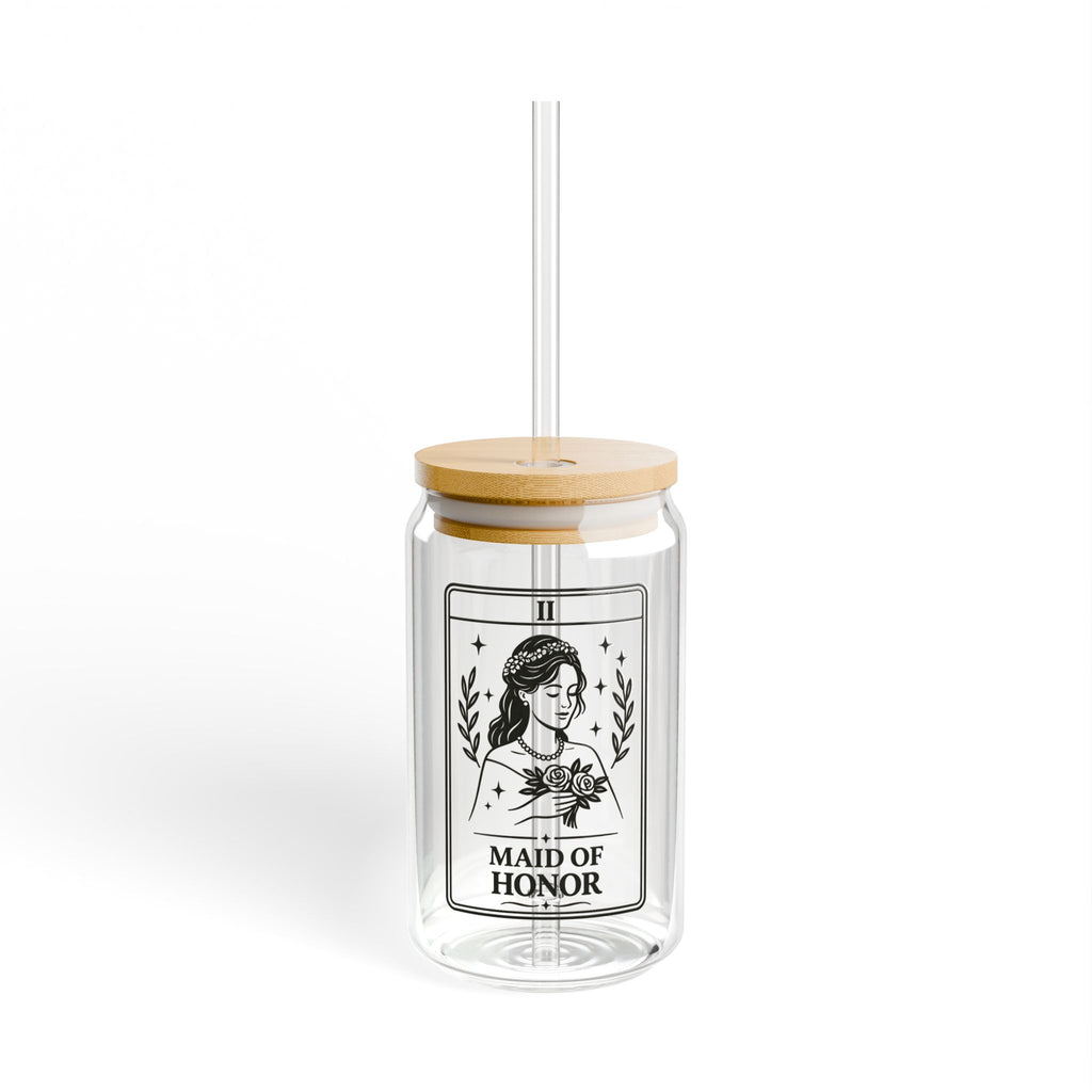 Maid of Honor Sipper Glass 16oz | Bridal Party Drink Tumbler