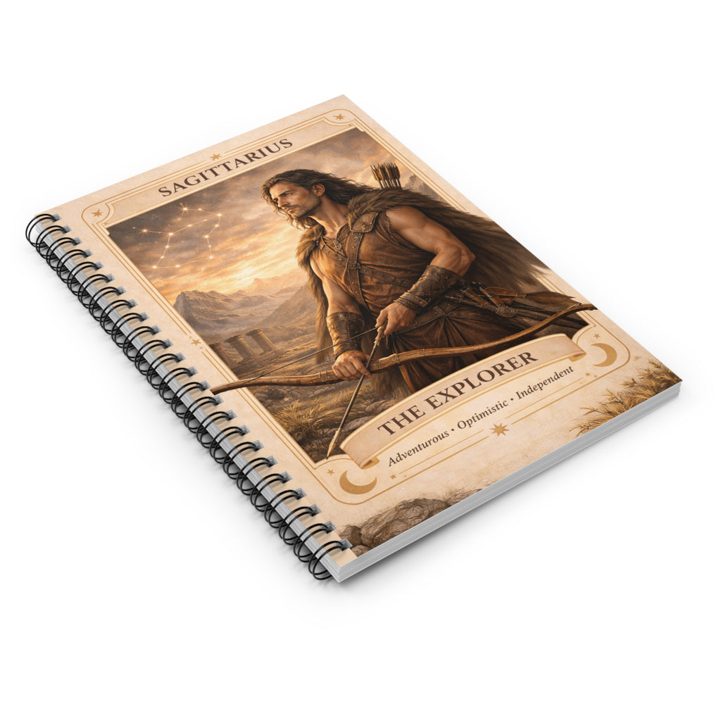 Sagittarius The Explorer Spiral Notebook — Zodiac Archer Ruled Journal