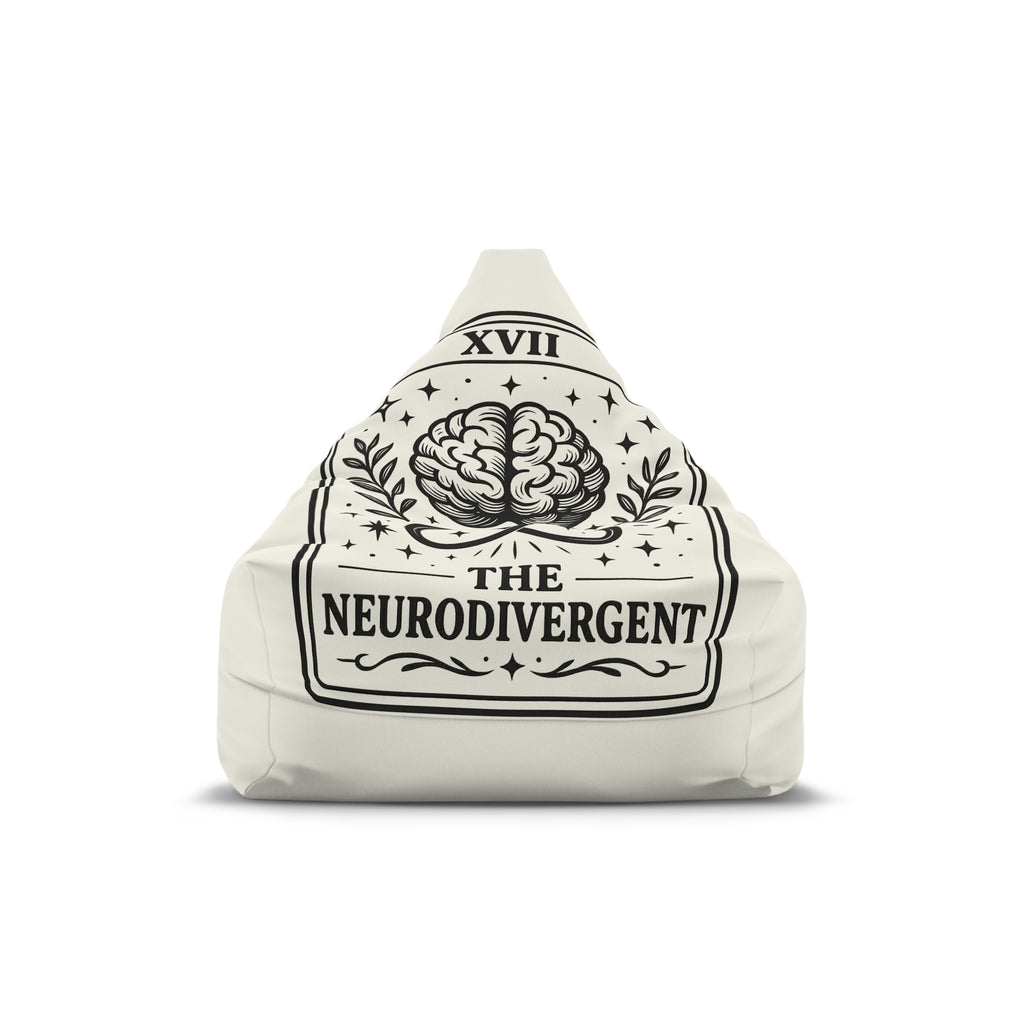 The Neurodivergent Bean Bag Chair Cover | Brain Tarot Illustration
