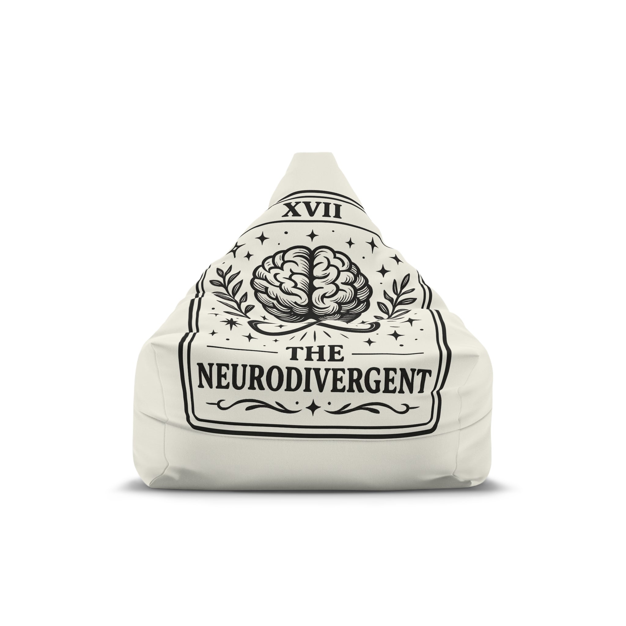 The Neurodivergent Bean Bag Chair Cover | Brain Tarot Illustration