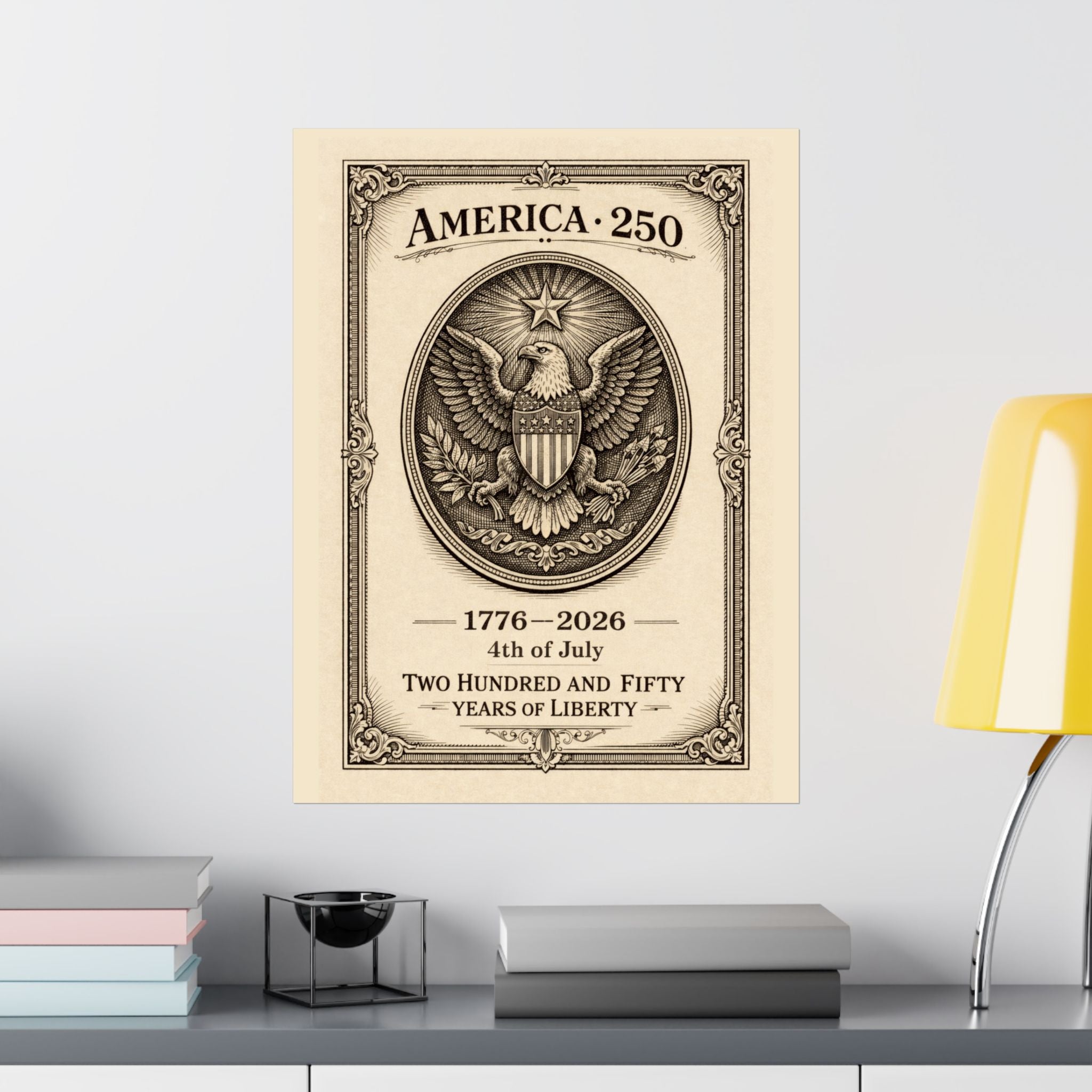 America 250 Poster - USA 250th Anniversary Wall Art - Patriotic Decor - 1776 2026 Poster - American Flag Wall Art - Fourth of July Decor