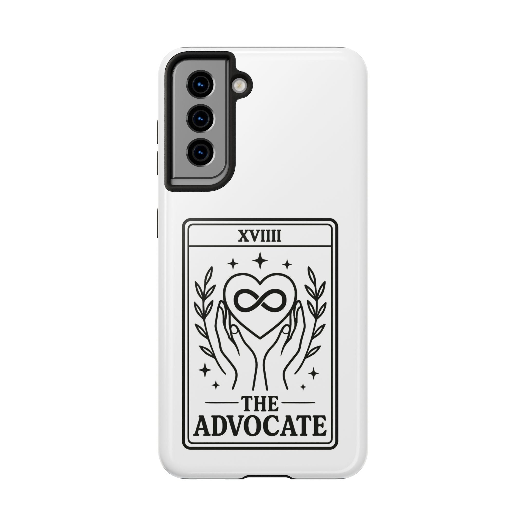 The Advocate tarot card Phone Case | infinity heart hands design
