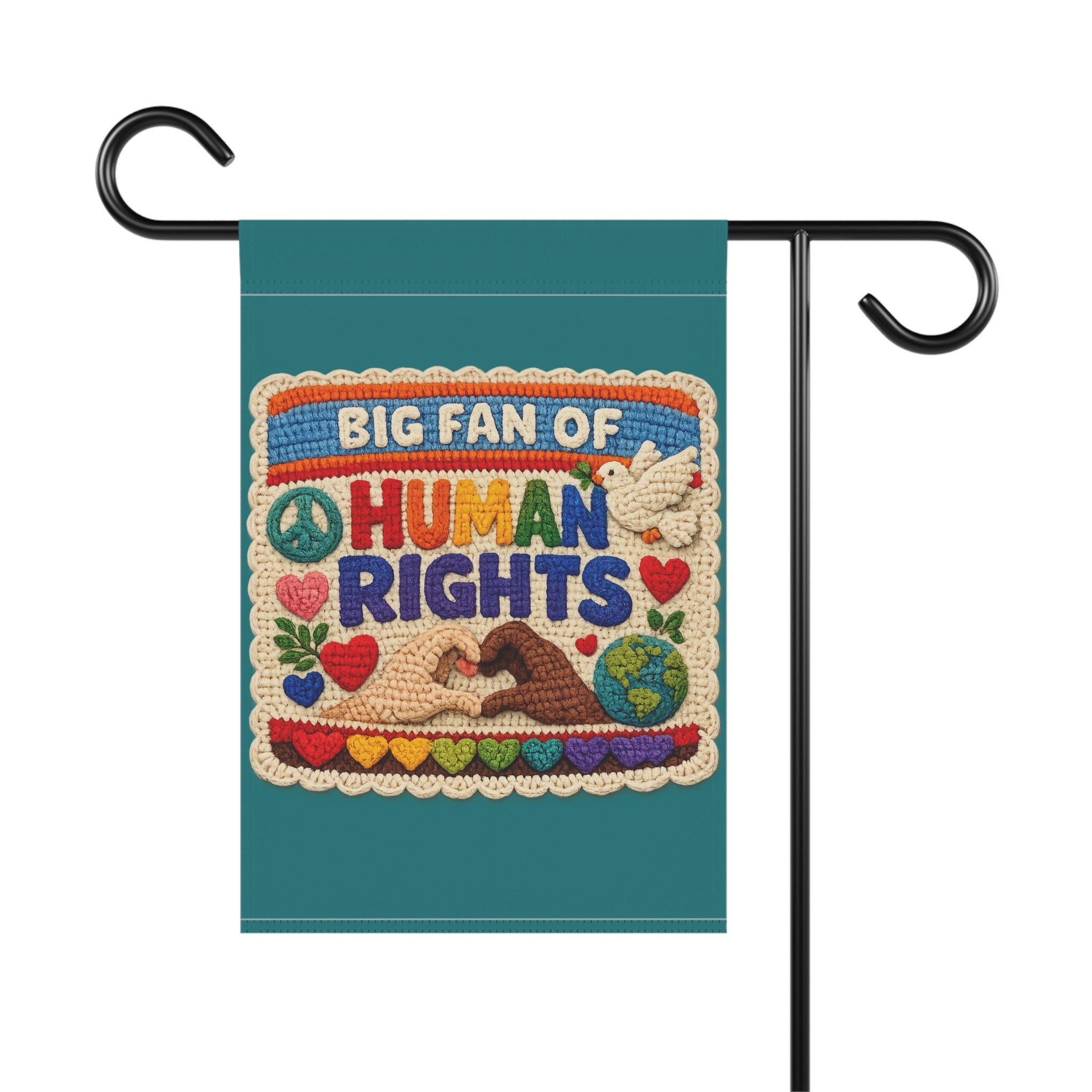 Big Fan of Human Rights Garden Flag | House Banner, Pride Peace Design