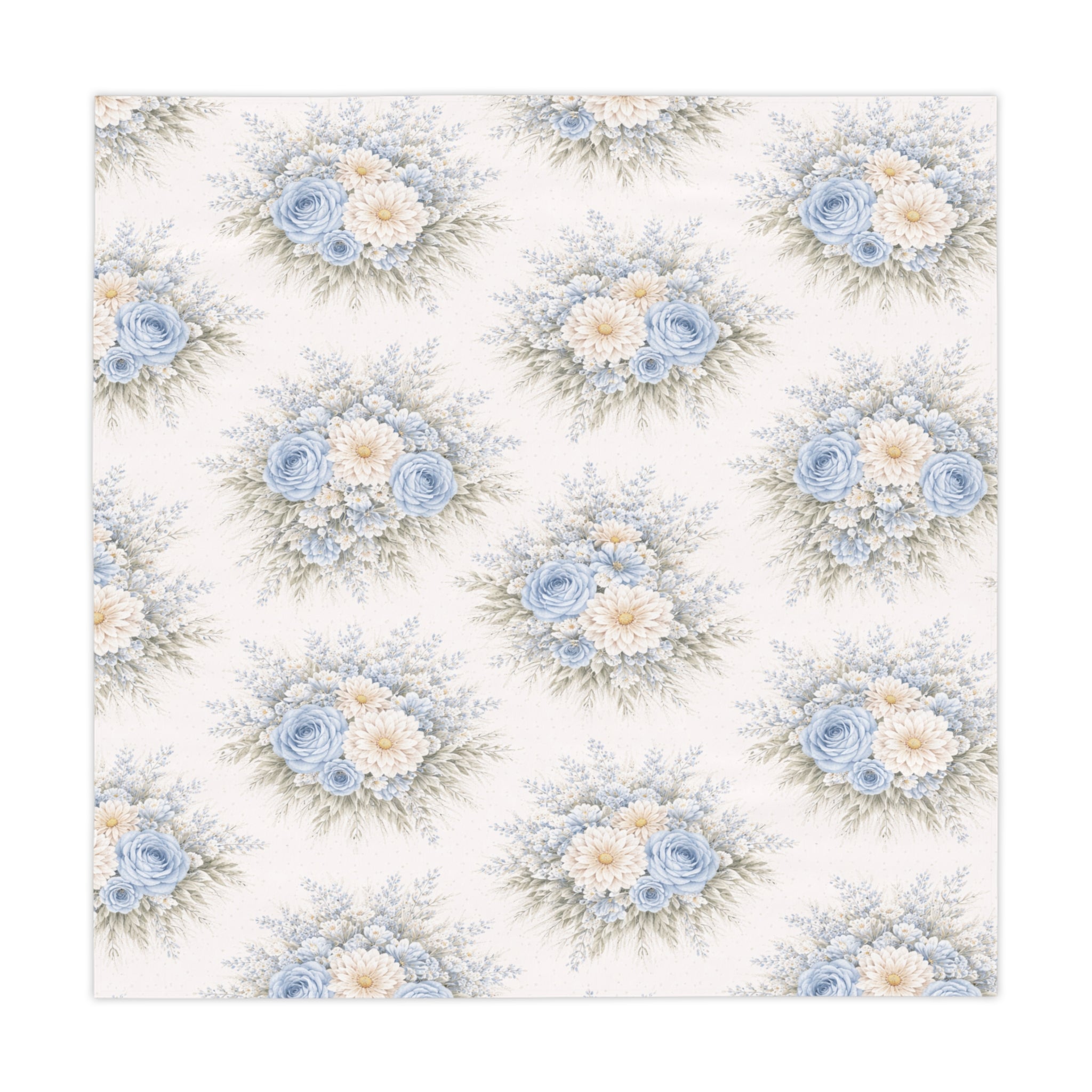 Copy of Blue Rose Bouquet Tablecloth | Floral Vintage Pattern, Cottagecore Dining