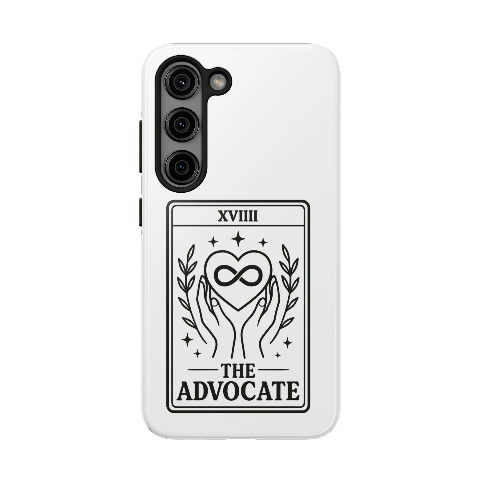 The Advocate tarot card Phone Case | infinity heart hands design
