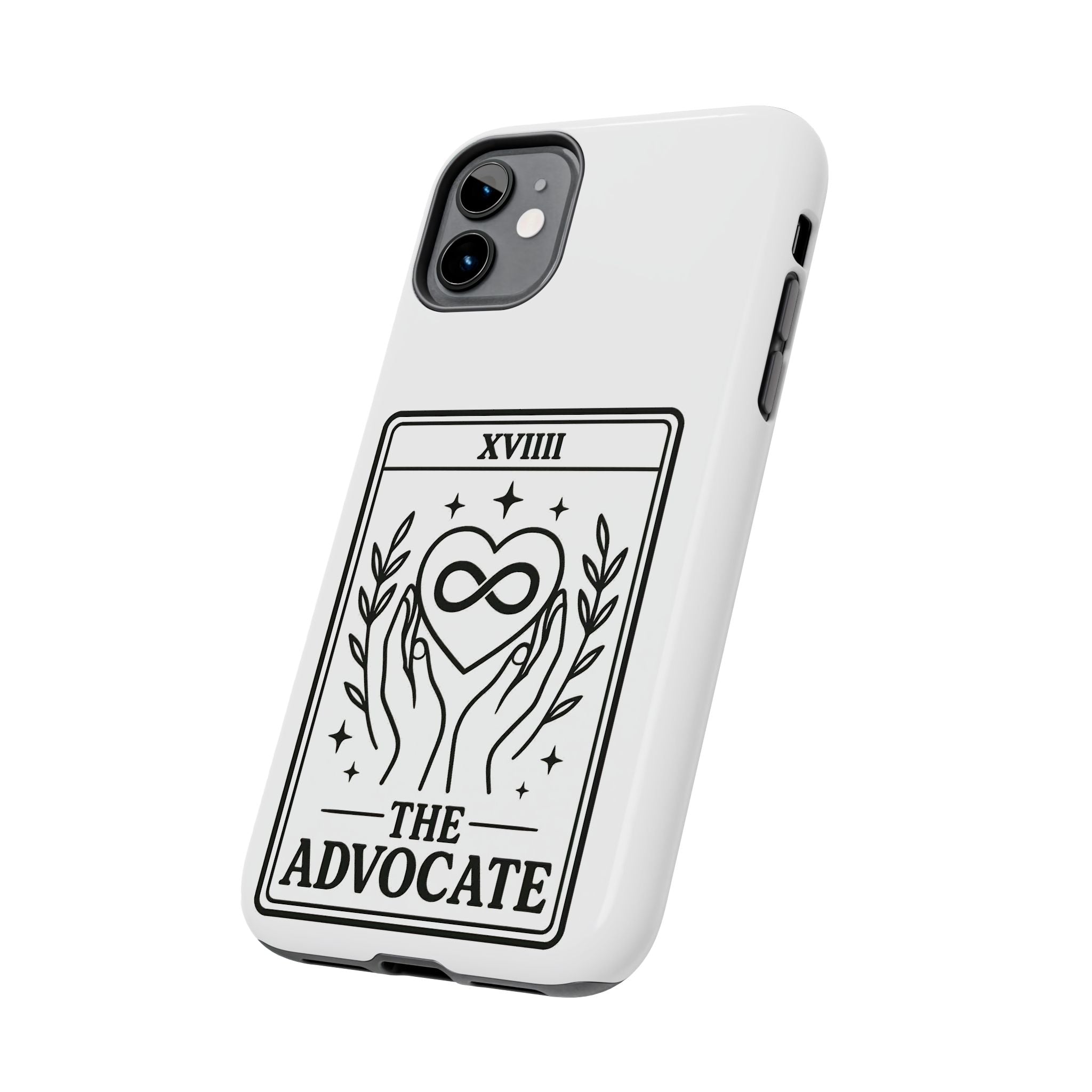 The Advocate tarot card Phone Case | infinity heart hands design