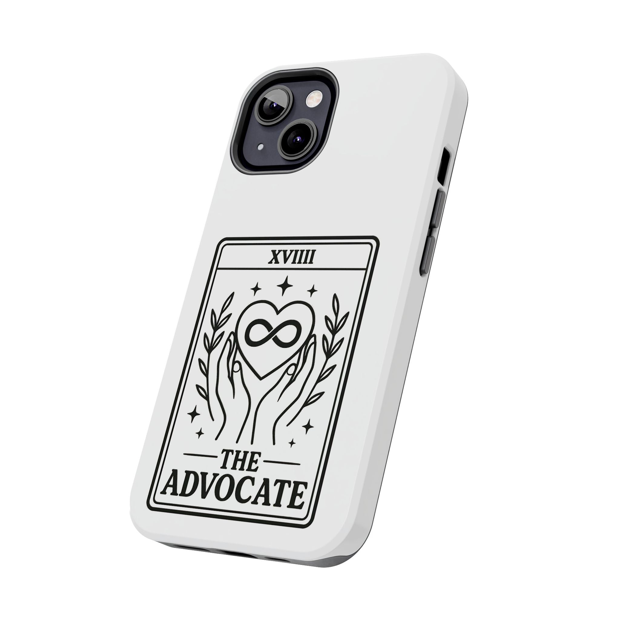 The Advocate tarot card Phone Case | infinity heart hands design