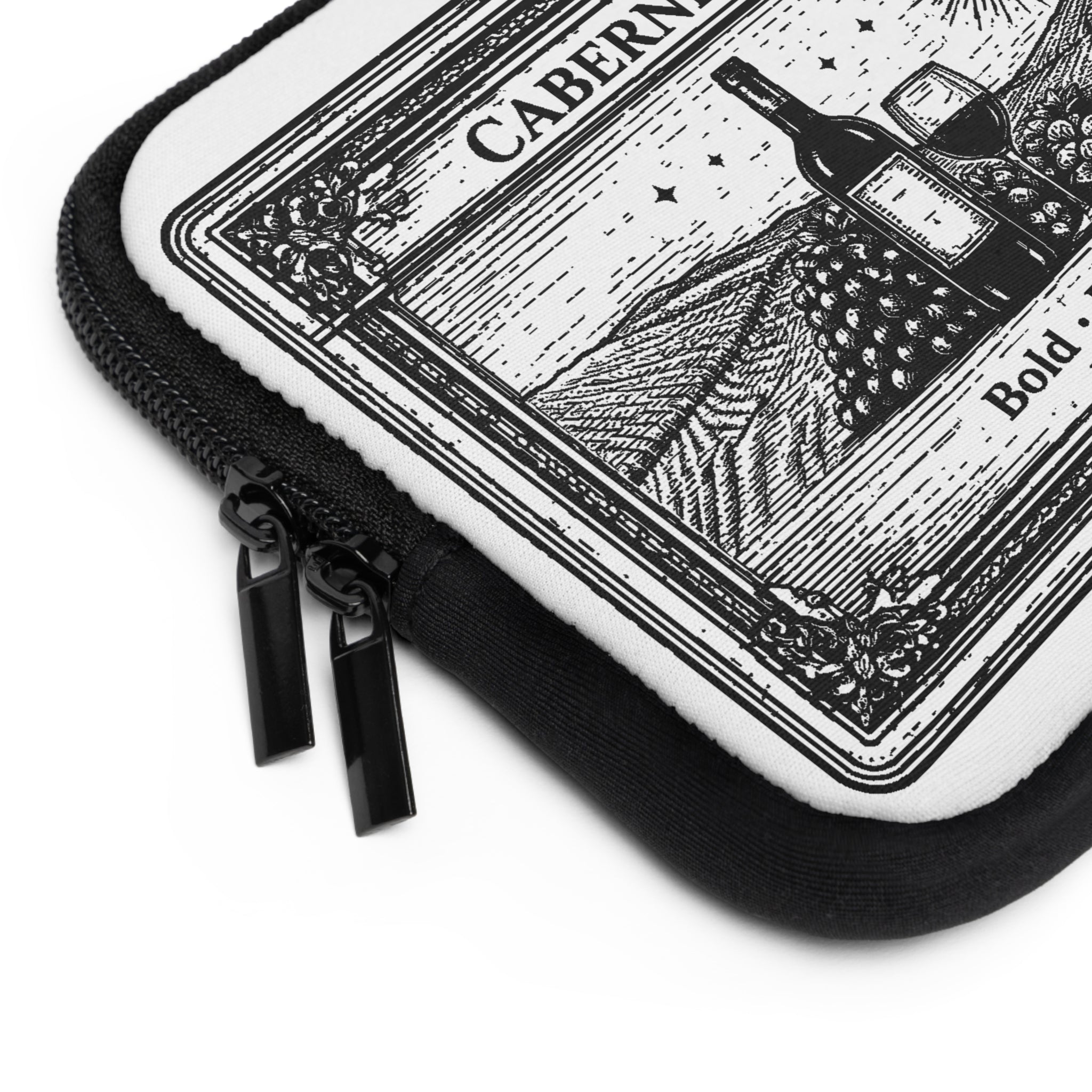 Cabernet Sauvignon Wine Label Laptop Sleeve | Vintage Vineyard Illustration