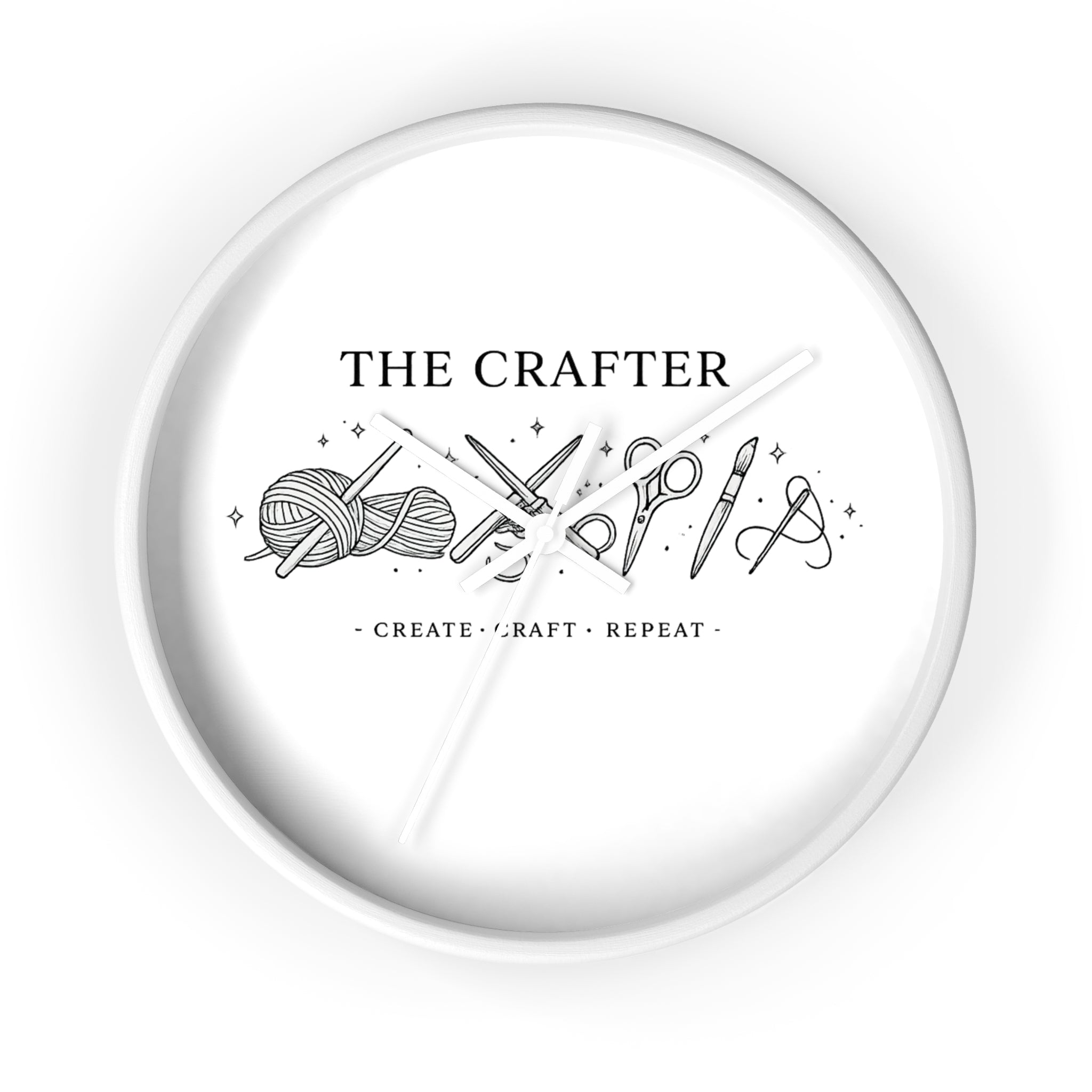 The Crafter yarn scissors art wall clock | Create Craft Repeat, Crafting decor