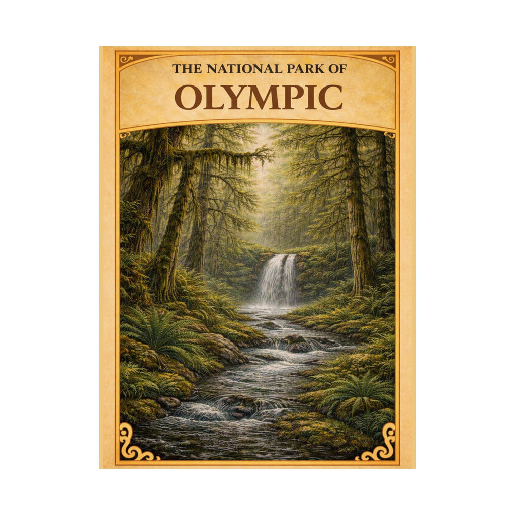 Olympic National Park Waterfall Poster | Matte Vertical Poster