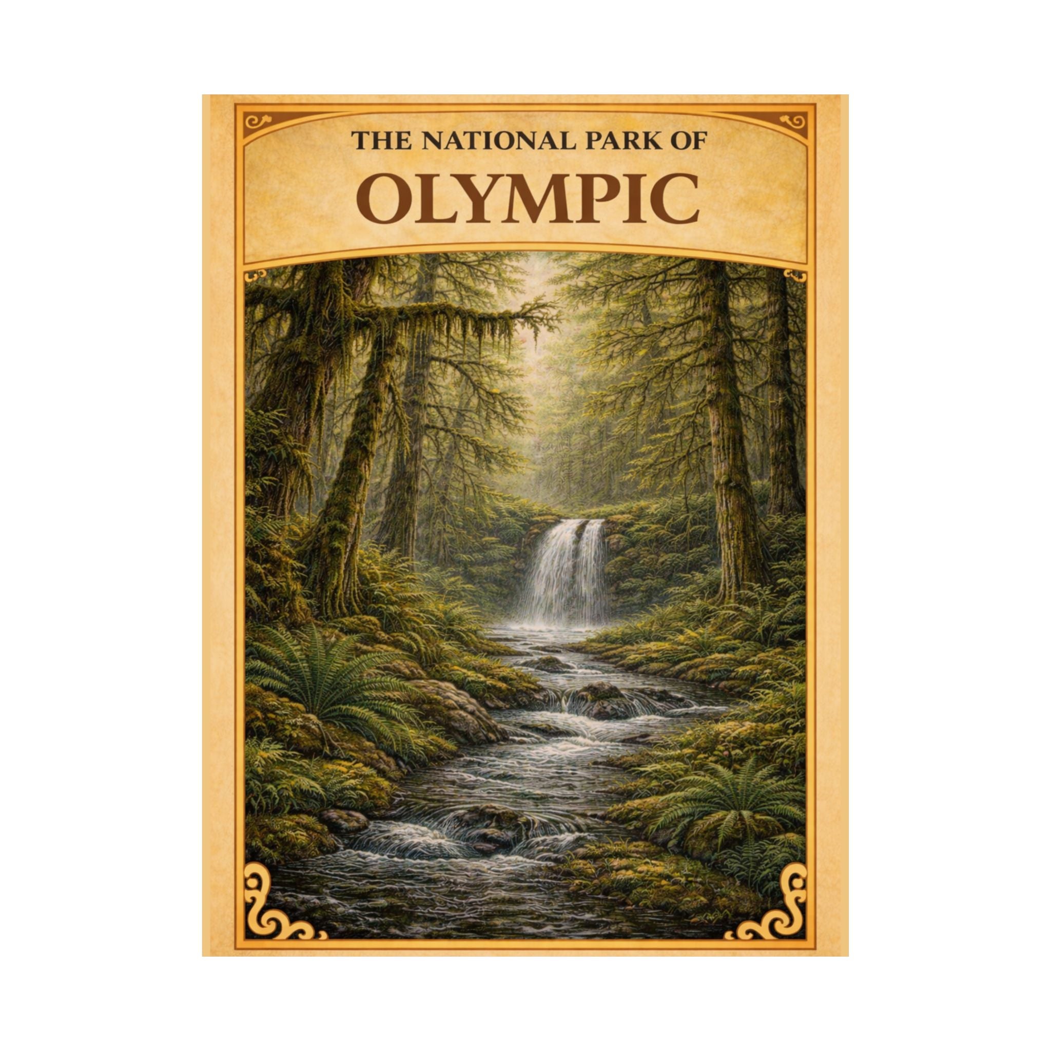 Olympic National Park Waterfall Poster | Matte Vertical Poster