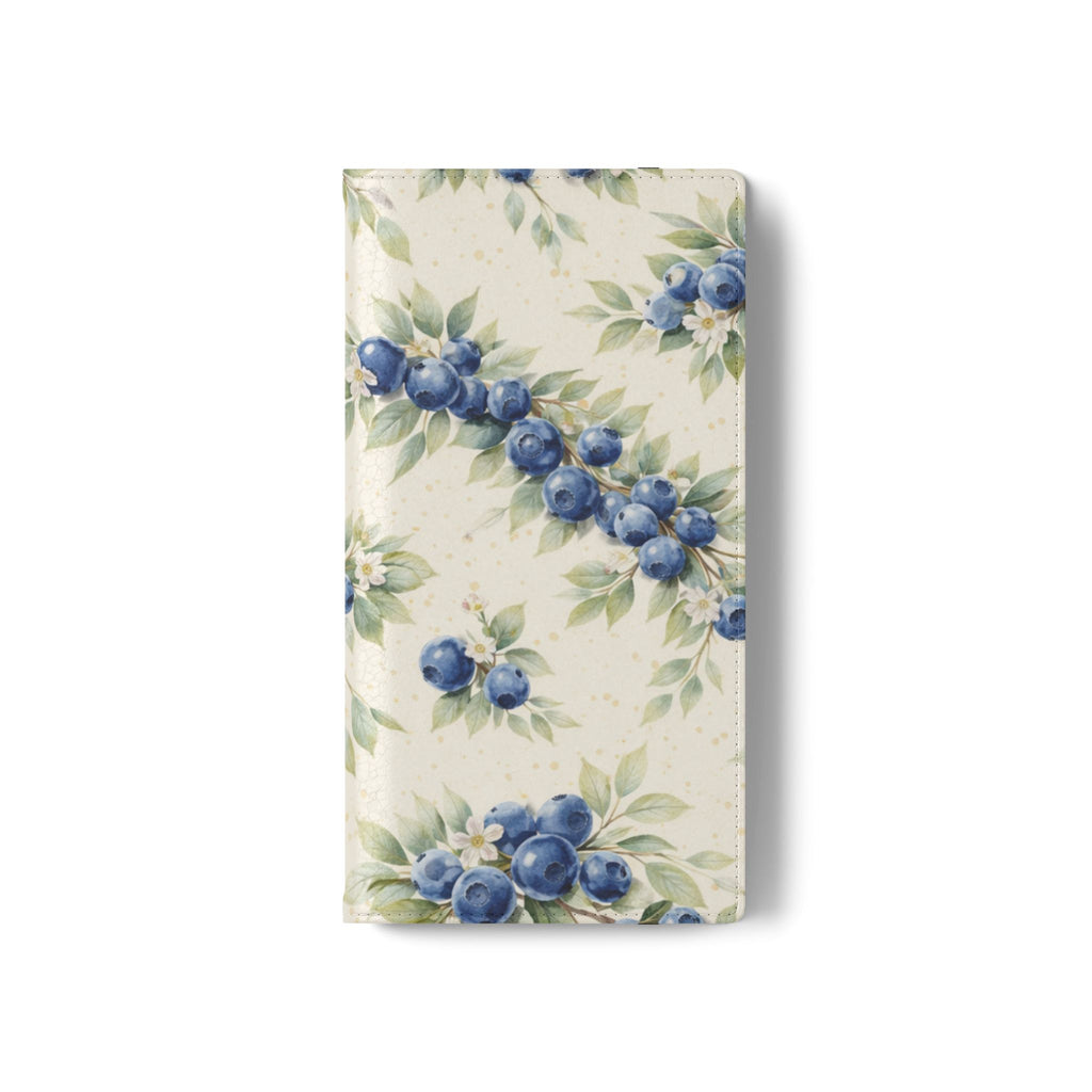 Blueberry Watercolor Pattern Flip Case | Phone Wallet, Card Slots