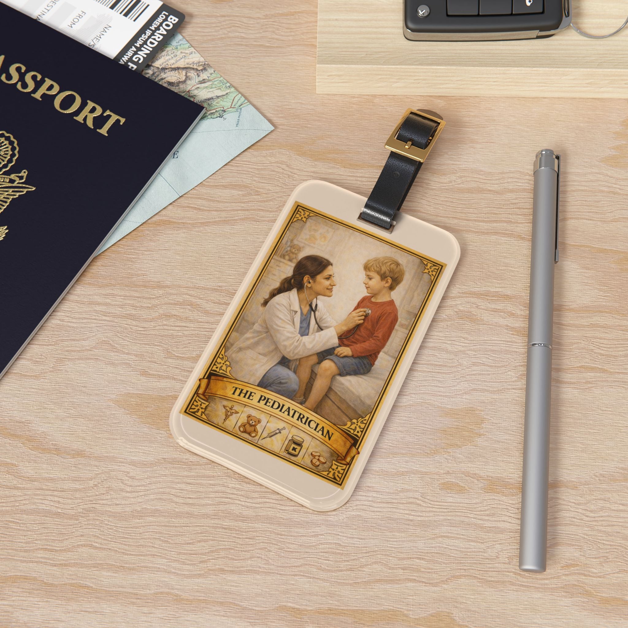 The Pediatrician Luggage Tag | Medical Child Care Illustration
