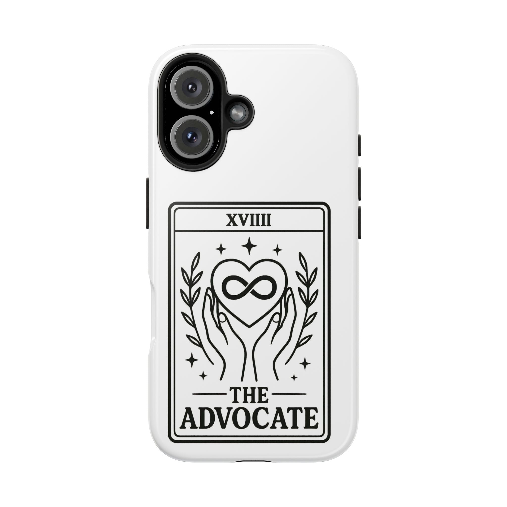 The Advocate tarot card Phone Case | infinity heart hands design