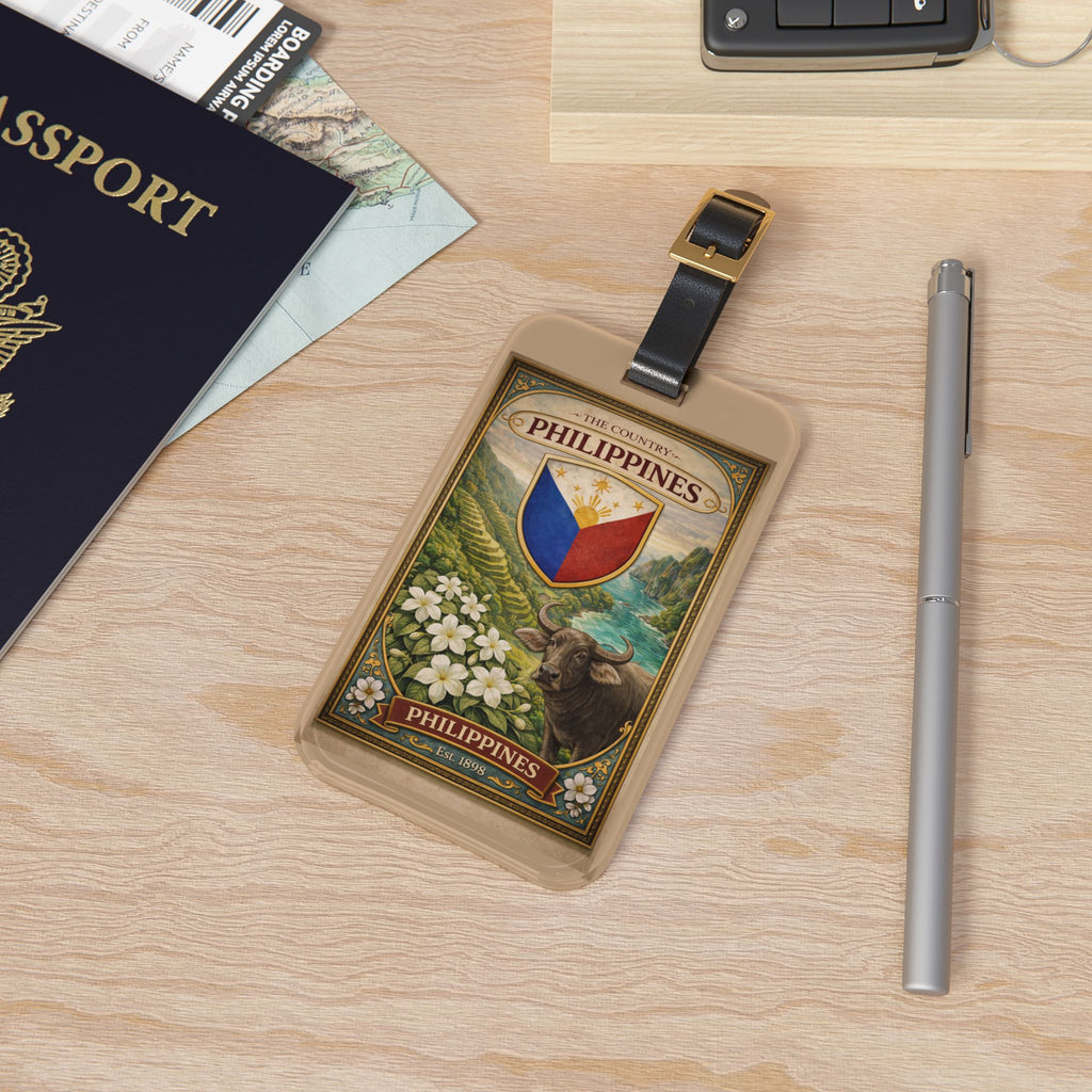 Philippines Crest Luggage Tag | Vintage Country Shield Travel Tag
