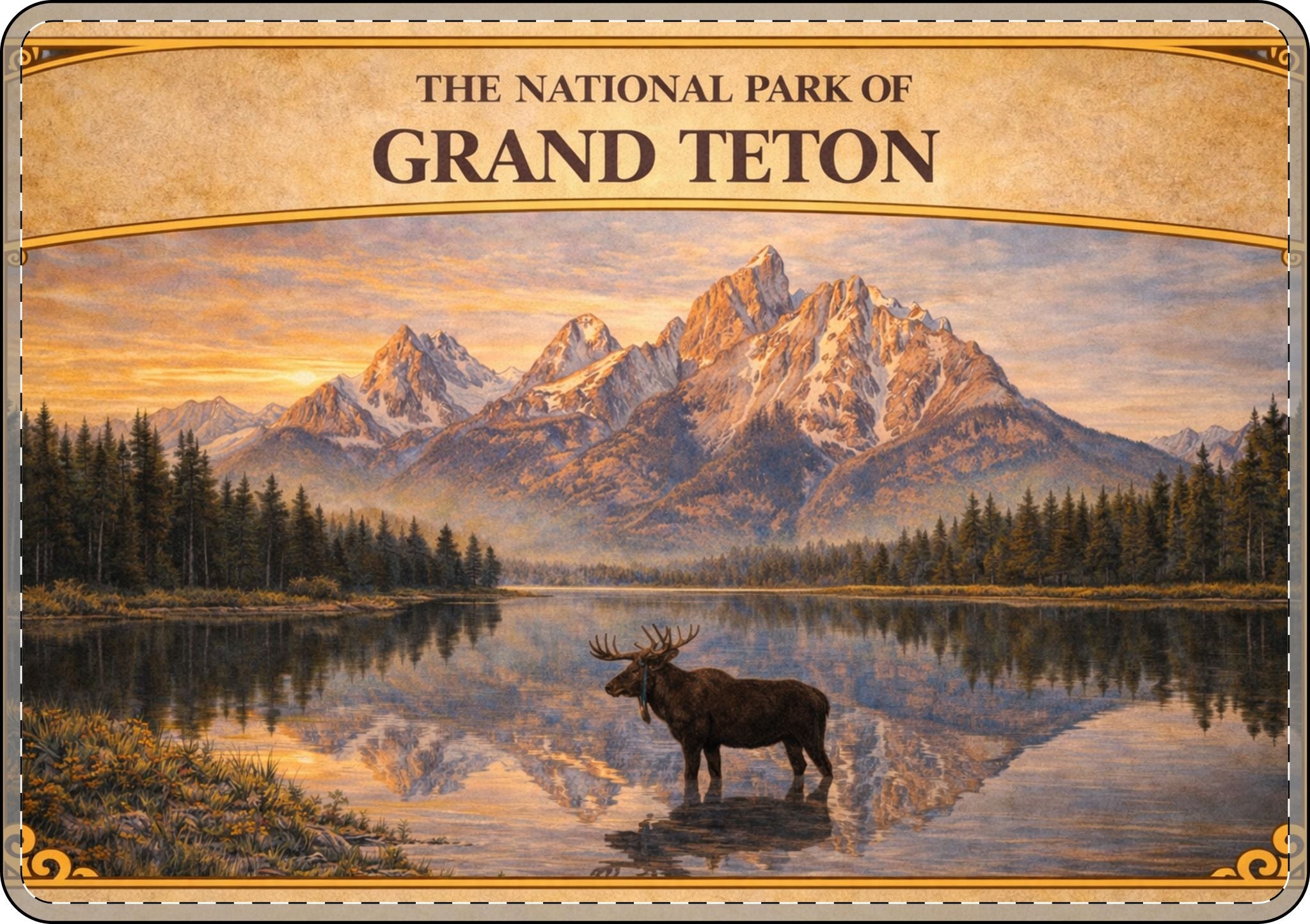Grand Teton Moose Lake Scene MacBook Case | National Park Landscape