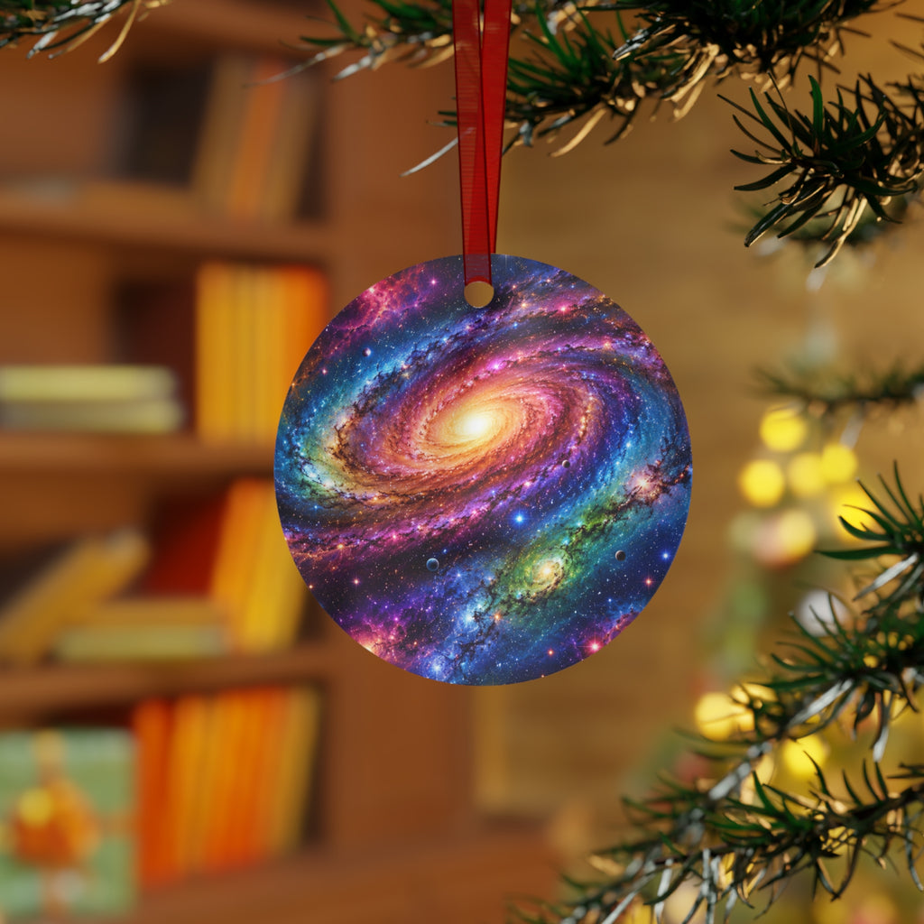 Galaxy Spiral Ornament | Metal Ornament, Space Nebula Christmas Decor