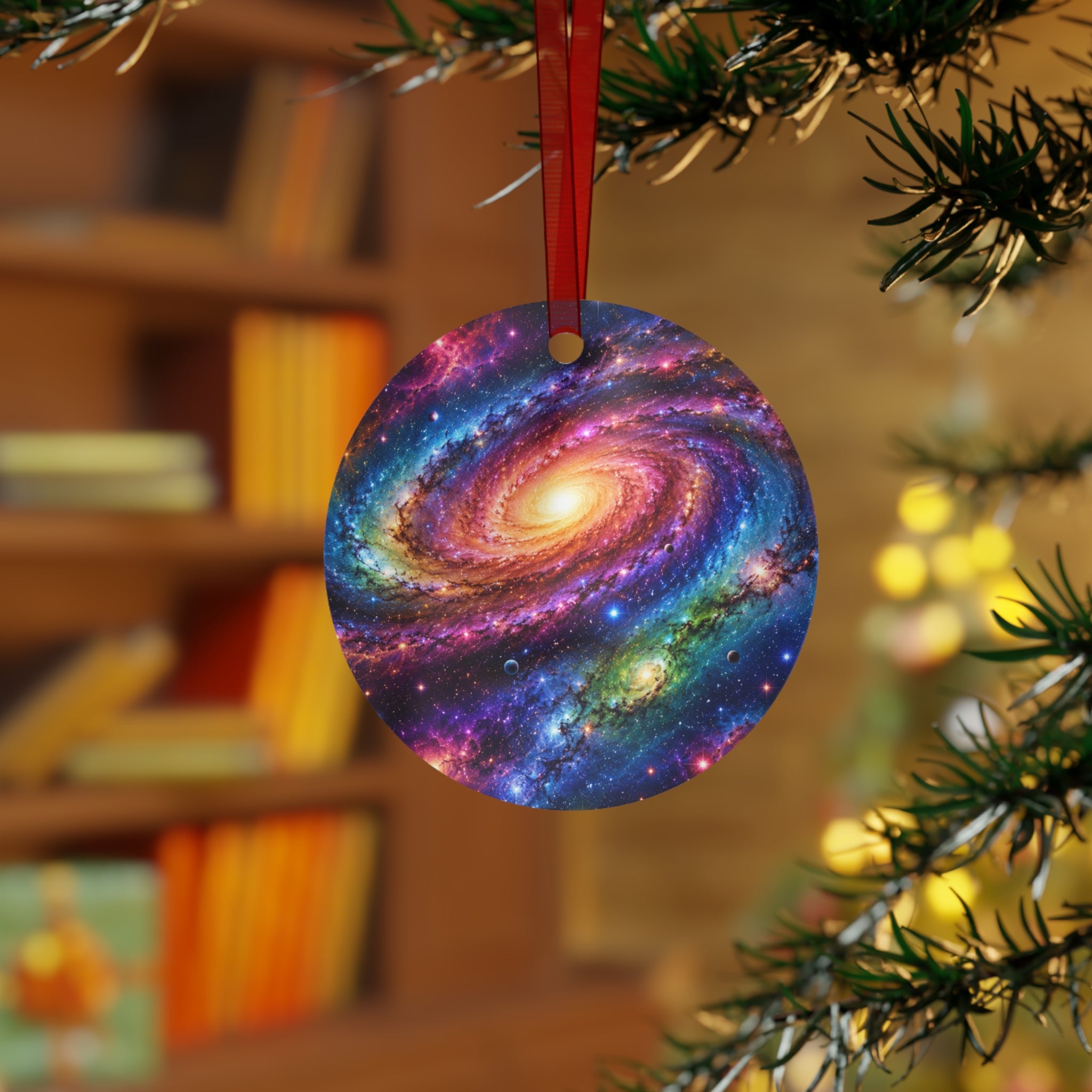 Galaxy Spiral Ornament | Metal Ornament, Space Nebula Christmas Decor